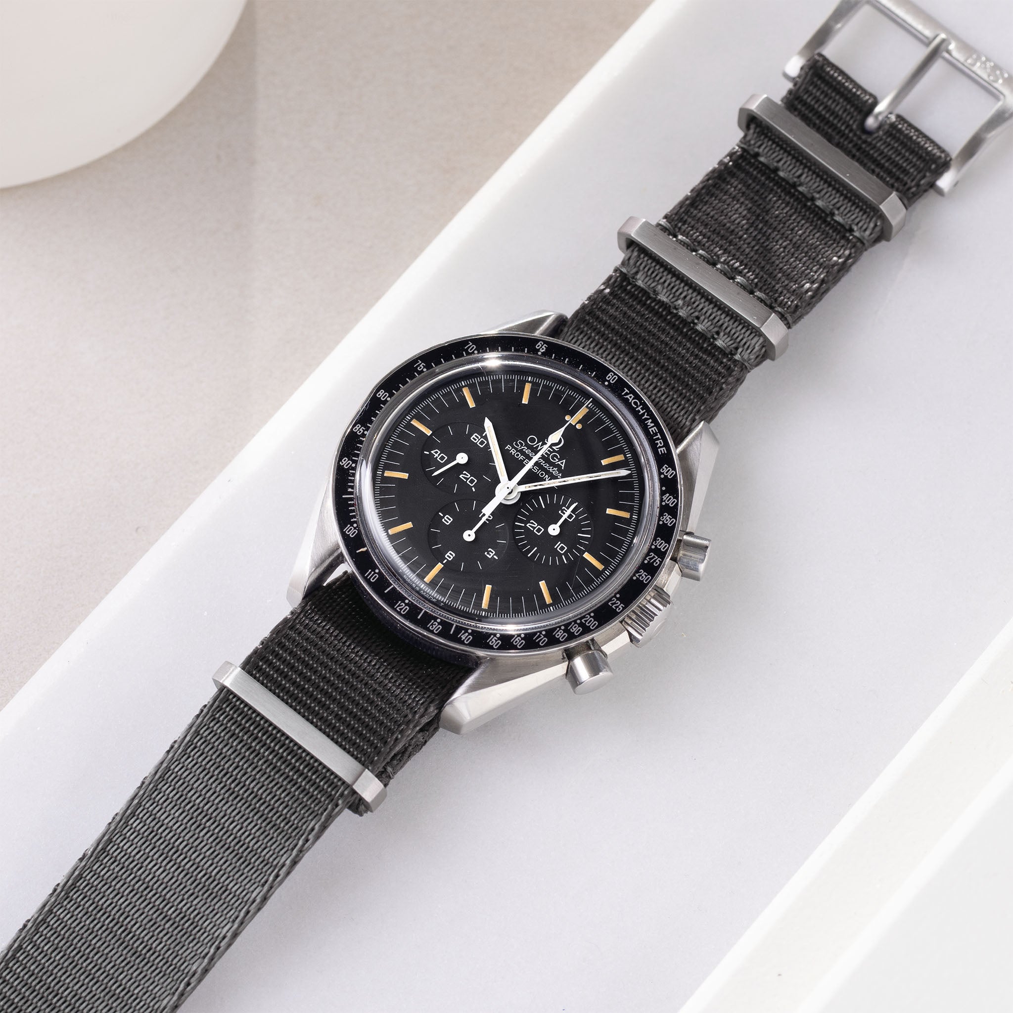 Horlogeband voor Omega Speedmaster Professional - Nylon Nato Graphite Strap