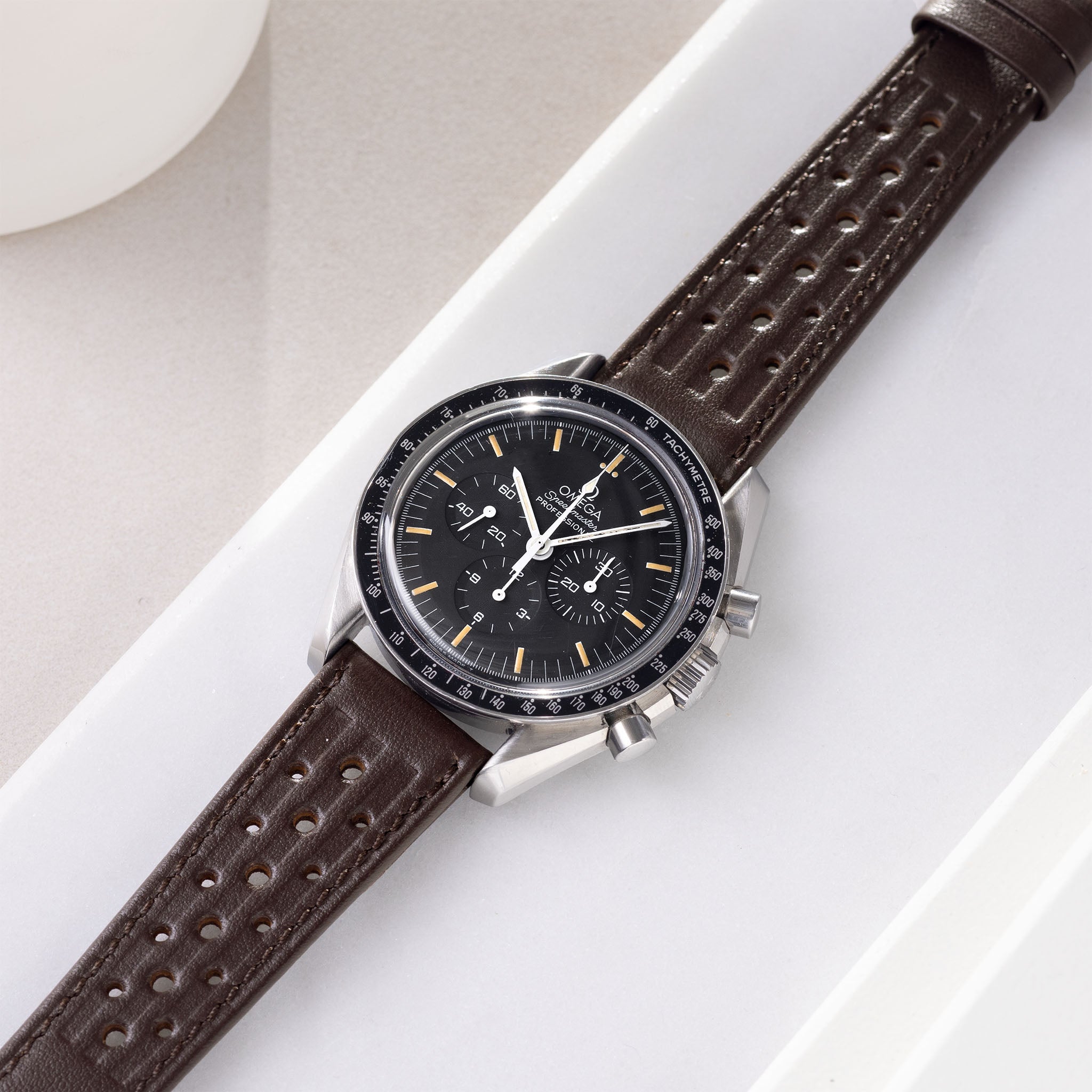 Horlogeband voor Omega Speedmaster Professional - Racing Dark Brown Speedy Leather