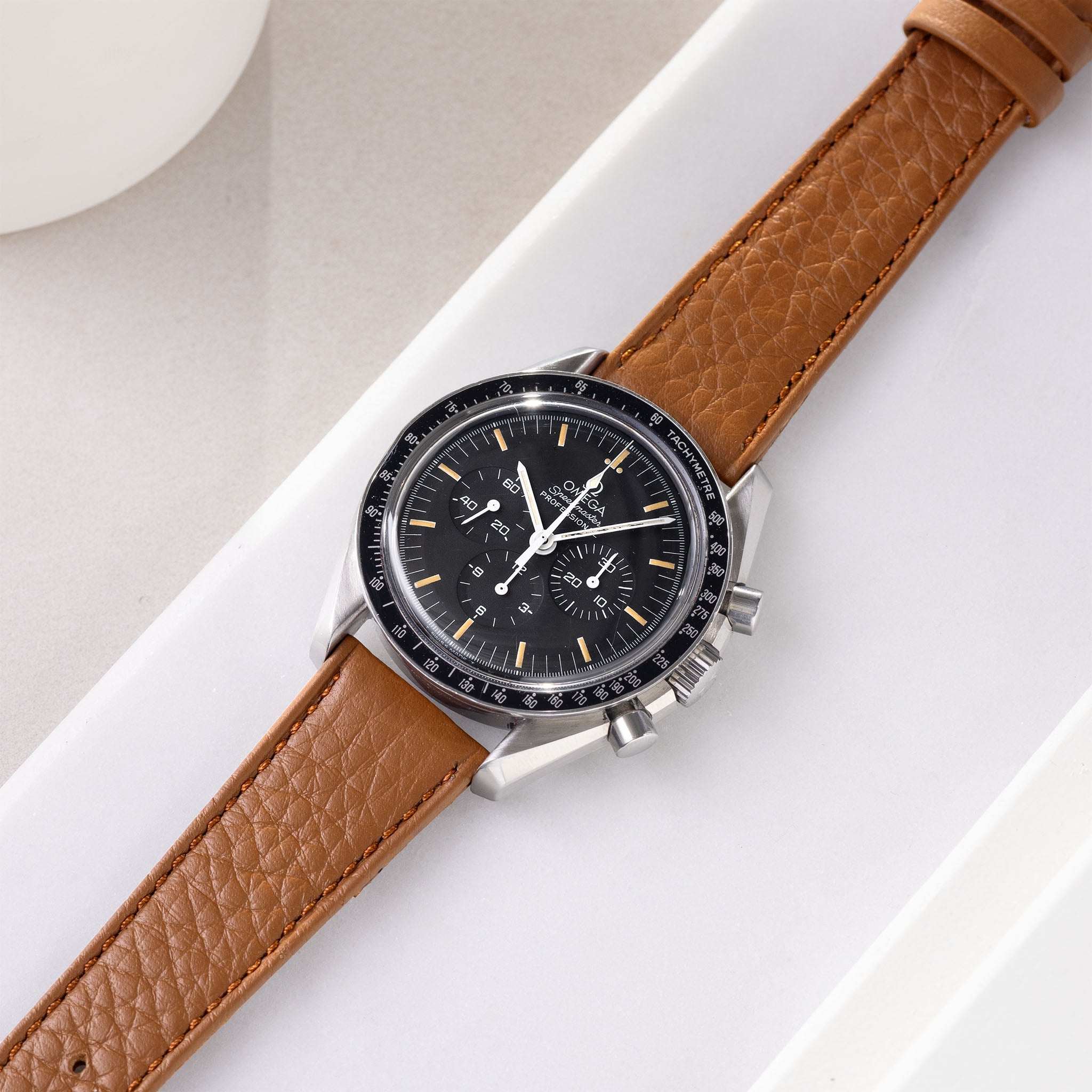 Horlogeband voor Omega Speedmaster Professional - Taurillon Brown Leather