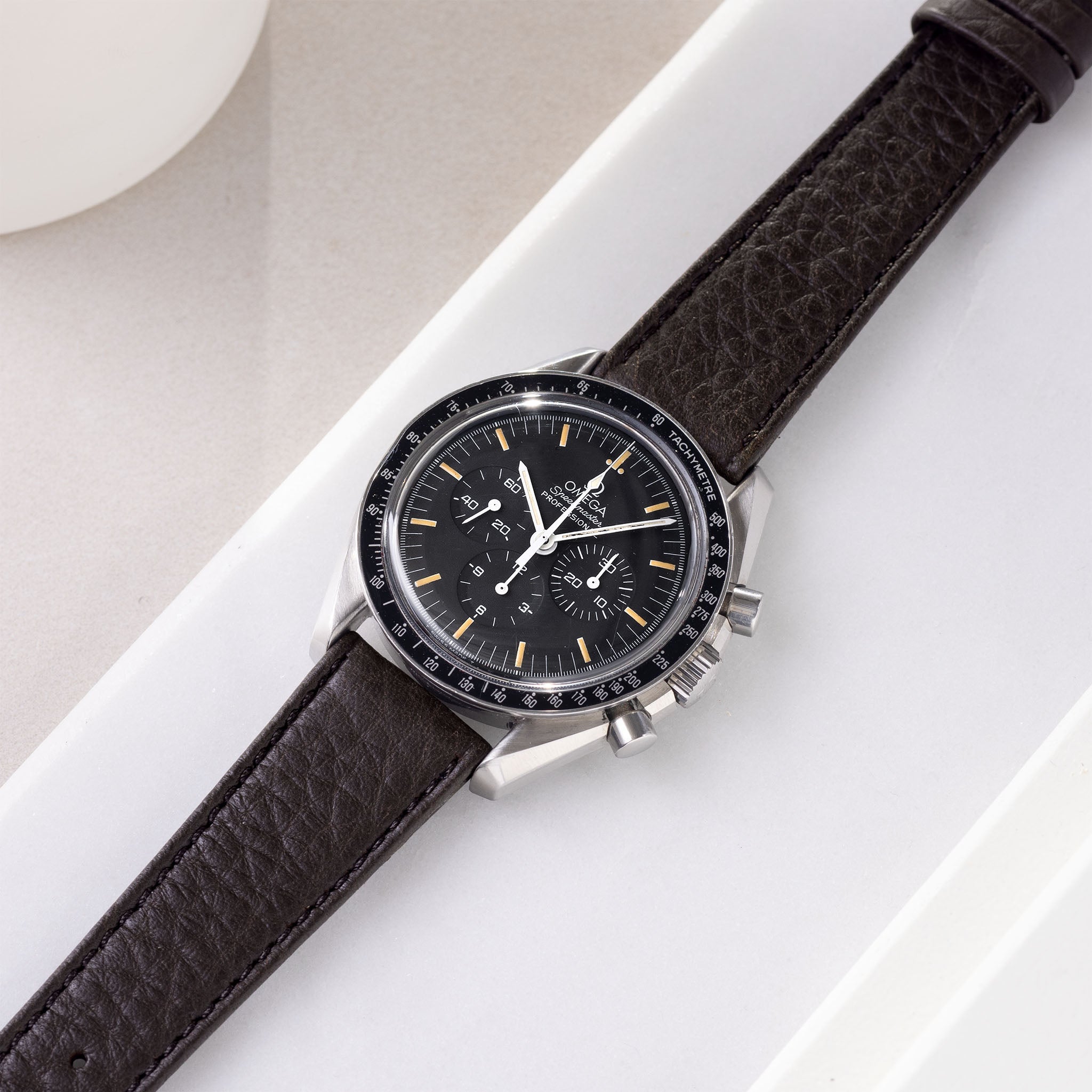 Horlogeband voor Omega Speedmaster Professional - Taurillon Dark Brown Leather