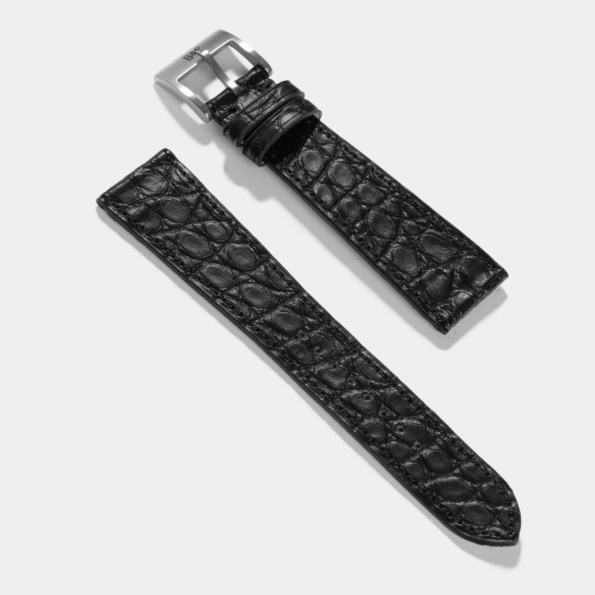 Black Alligator Leather Watch Strap