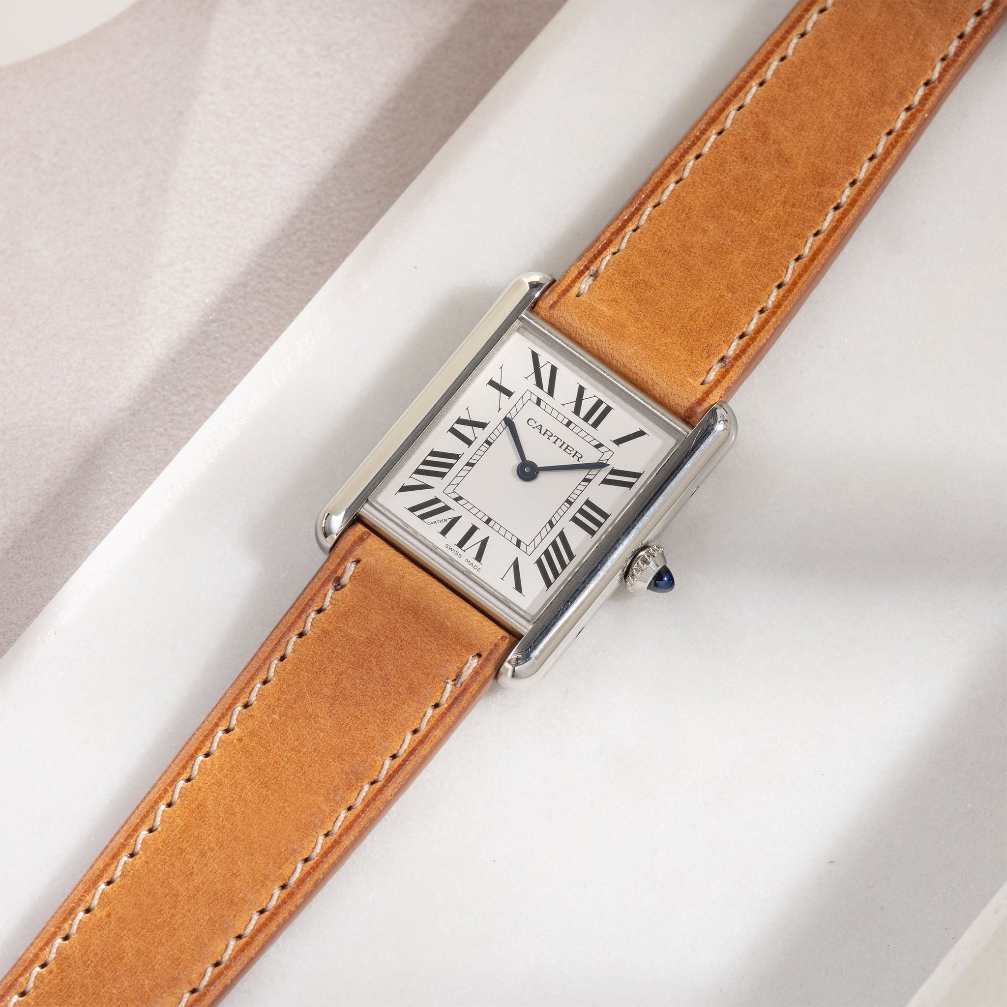 Horlogeband voor Cartier Tank Must (2021-2024) - The Durham Cognac