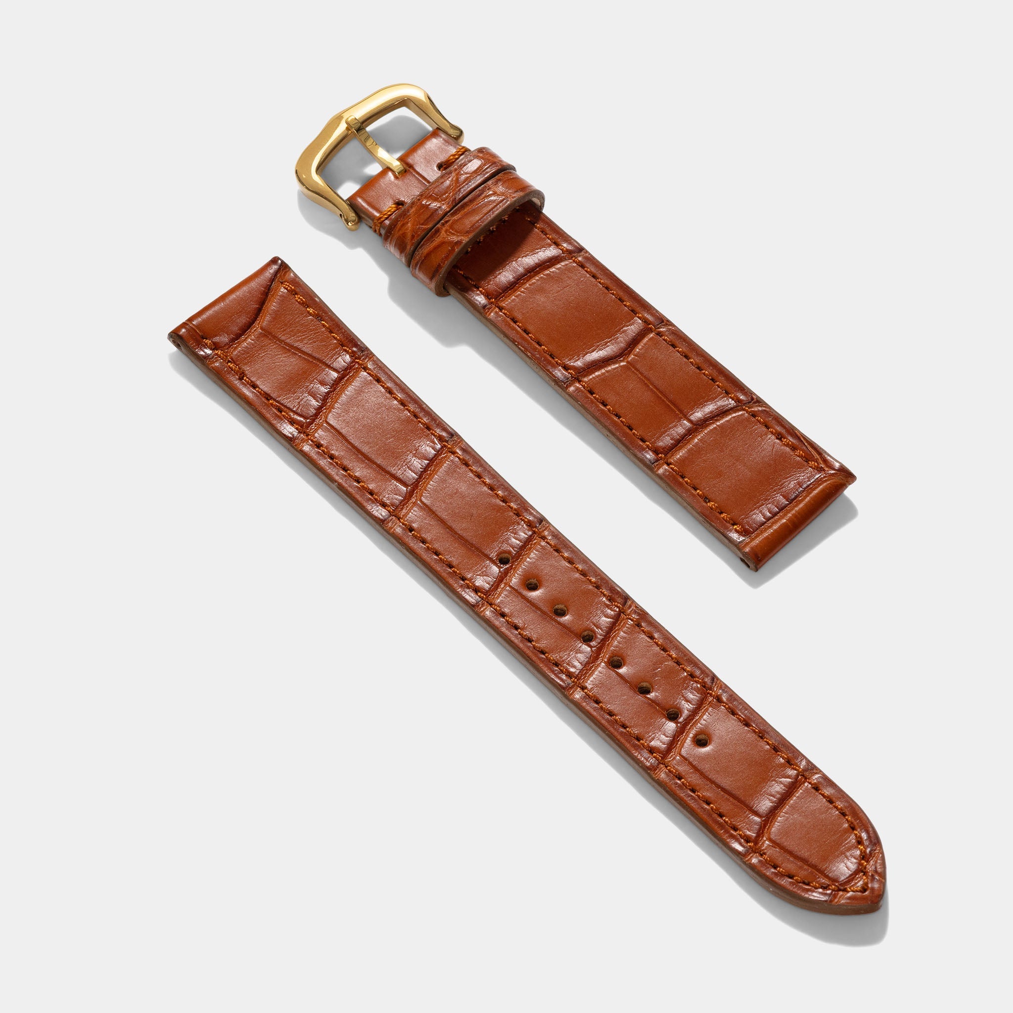 Horlogeband voor Cartier 17.5mm - The Cognac Alligator Full Cut