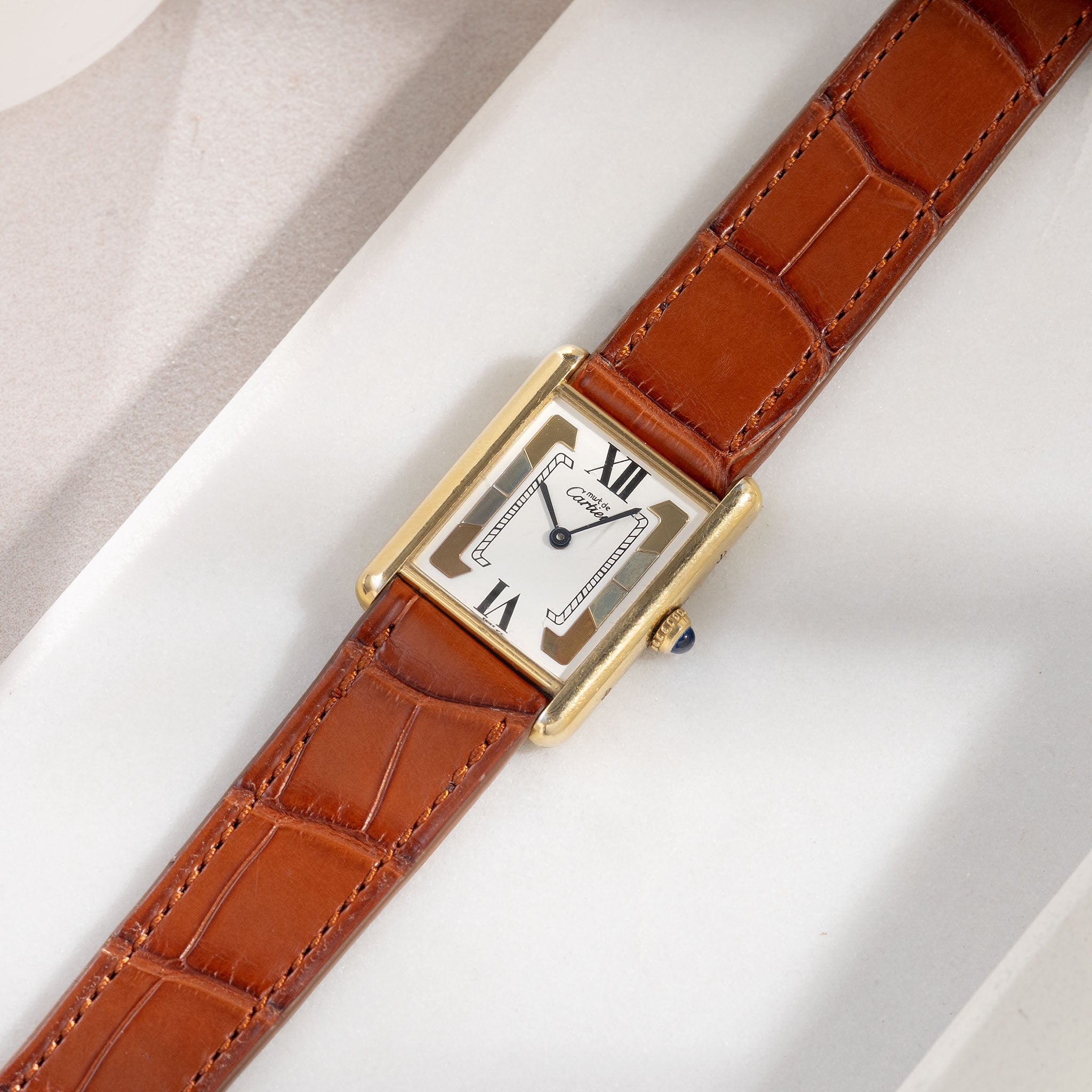 Horlogeband voor Cartier 17.5mm - The Cognac Alligator Full Cut