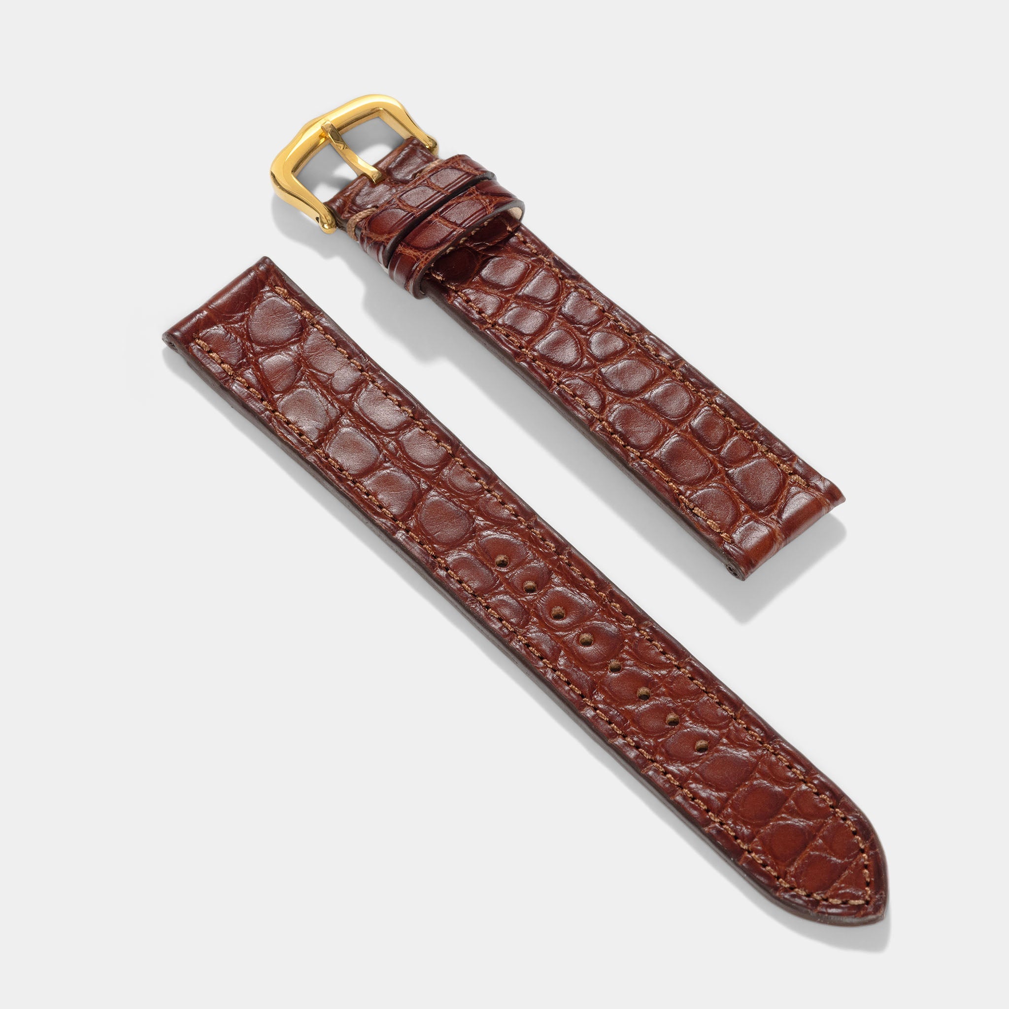 Horlogeband voor Cartier 17.5mm - The Dark Bown Alligator