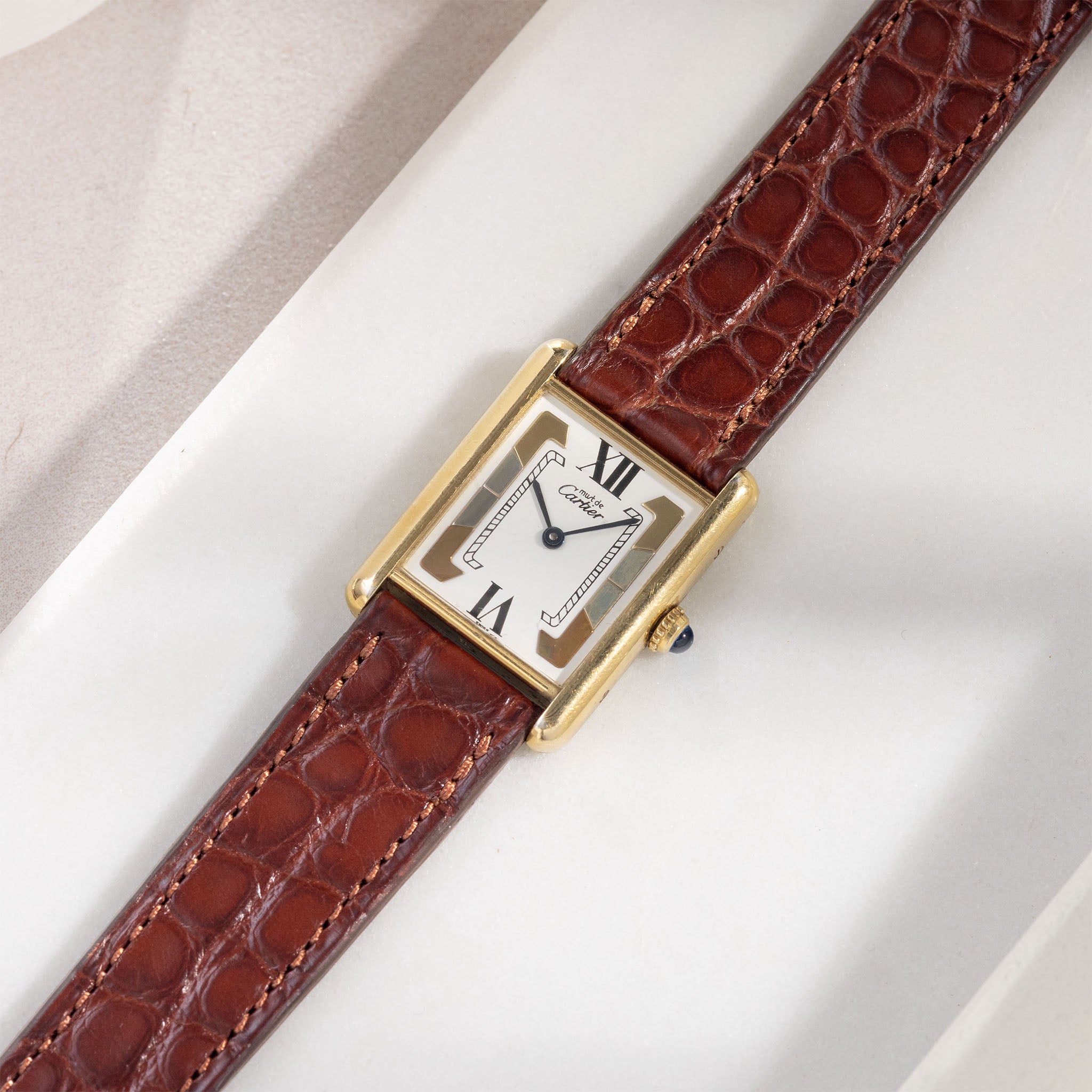 Horlogeband voor Cartier 17.5mm - The Dark Bown Alligator