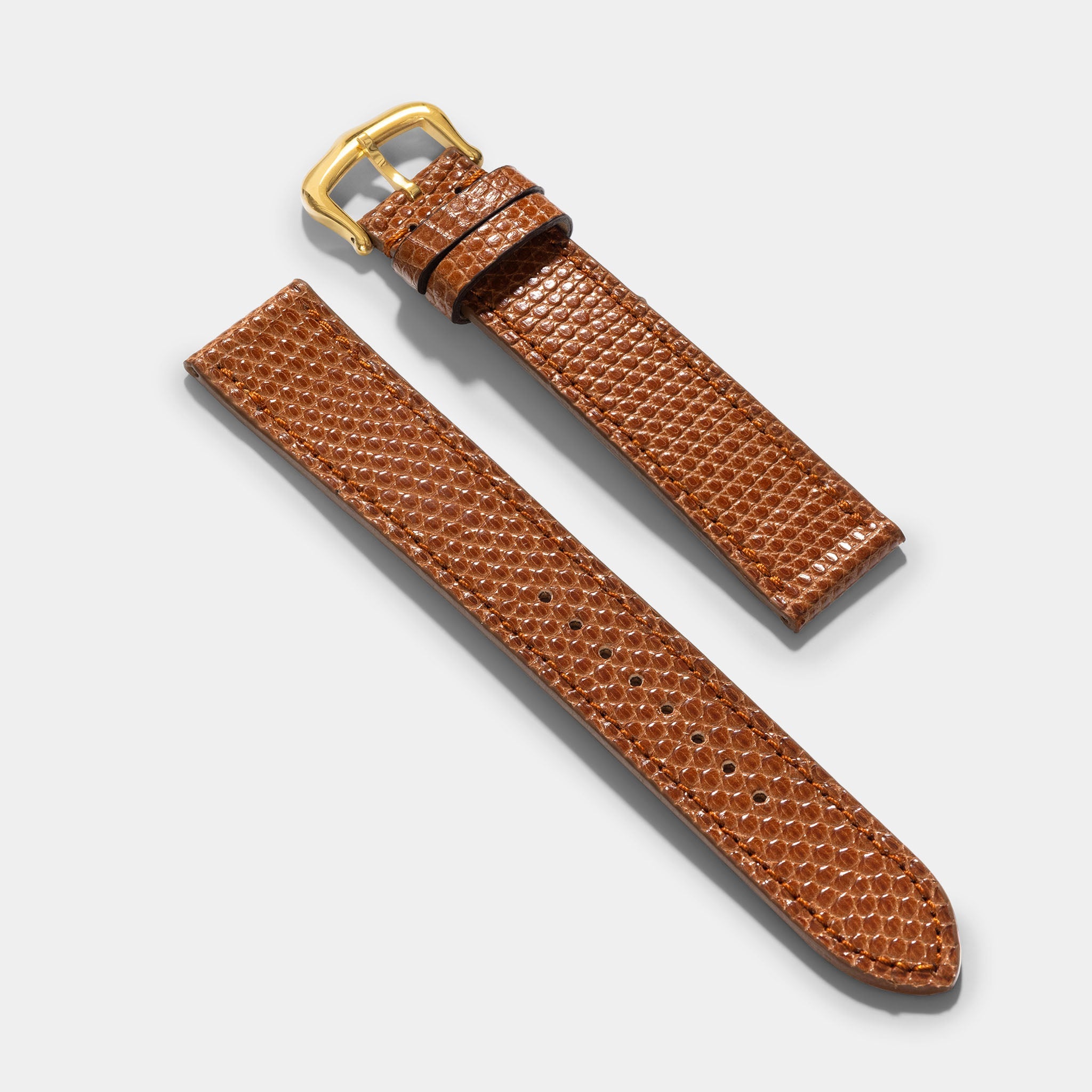 Horlogeband voor Cartier 17.5mm - The Cognac Brown Lizard