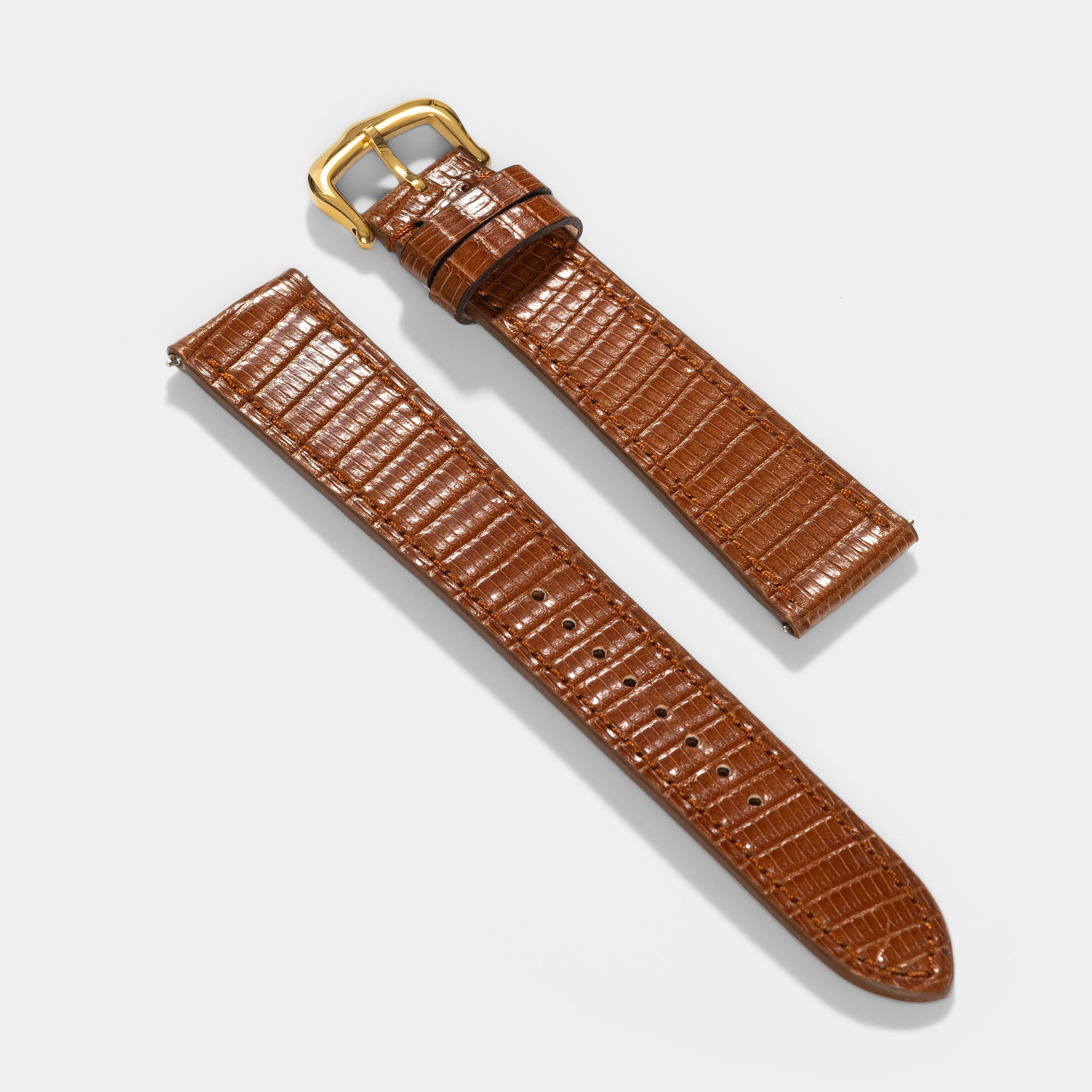 Horlogeband voor Cartier Tank Louis (2021-2024) - The Cognac Brown Lizard