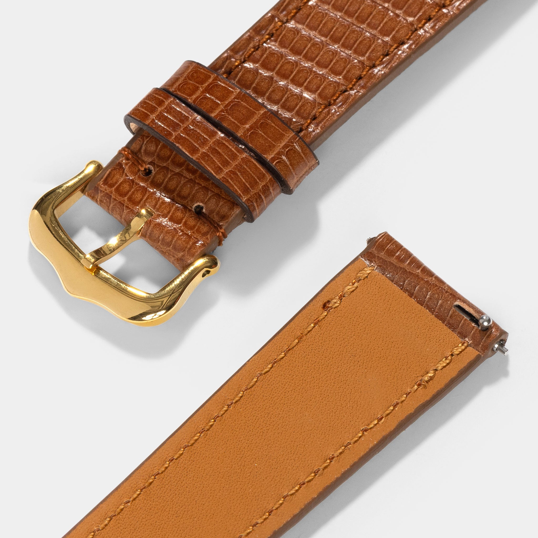 Horlogeband voor Cartier Tank Louis (2021-2024) - The Cognac Brown Lizard