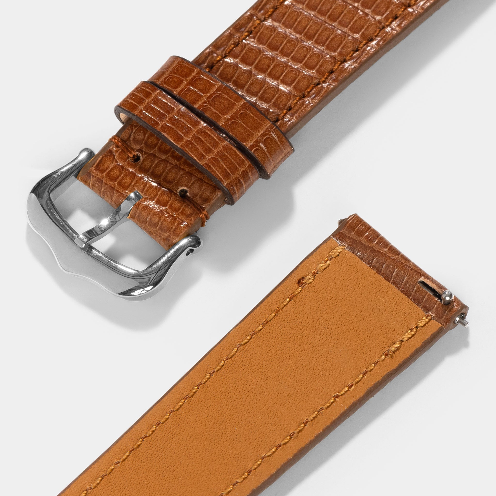 Horlogeband voor Cartier Tank Must (2021-2024) - The Cognac Brown Lizard
