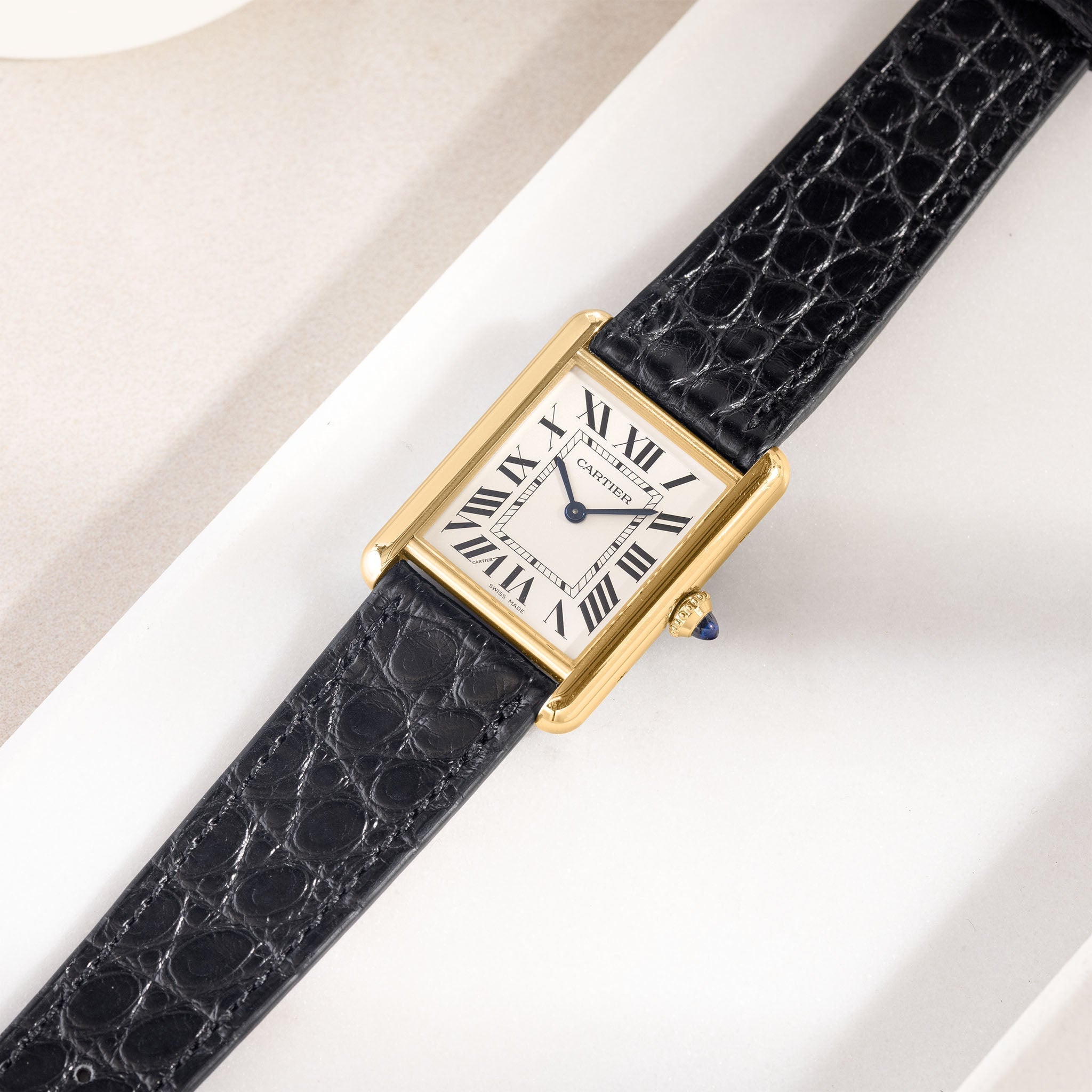 Strap for Cartier Tank Louis (2021-today) - Black Alligator