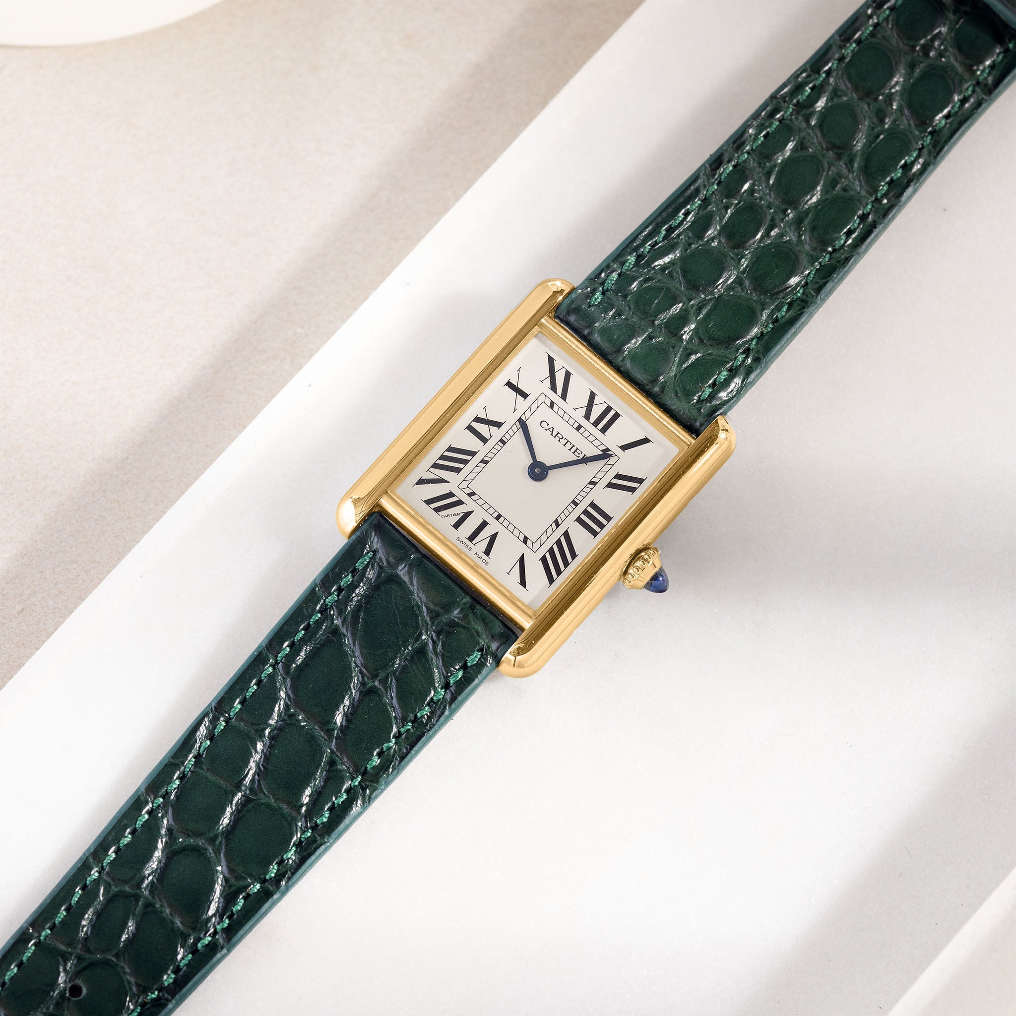 Strap for Cartier Tank Louis (2021-today) - Green Alligator