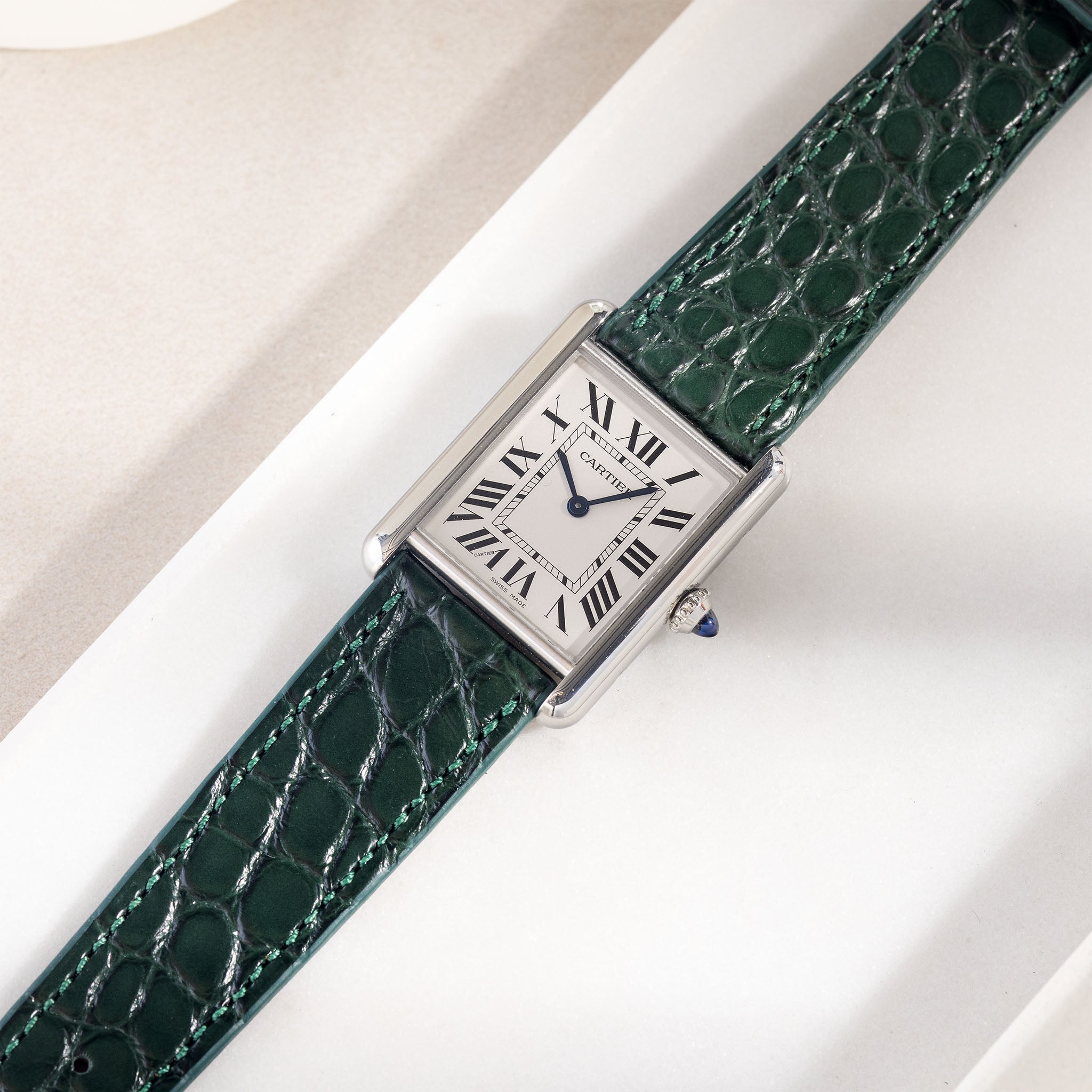 Strap for Cartier Tank Must (2021-today) - Green Alligator