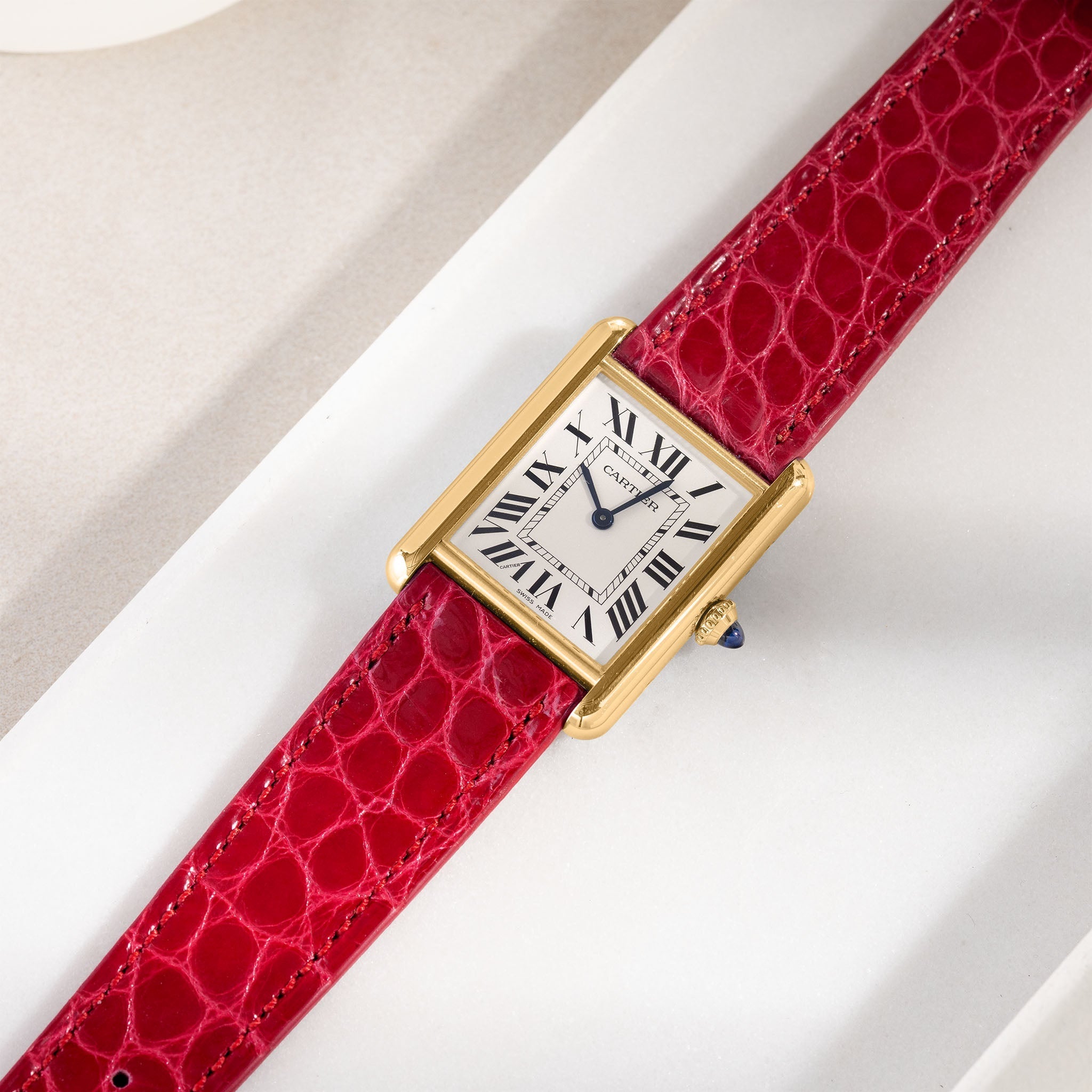 Strap for Cartier Tank Louis (2021-today) - Red Alligator