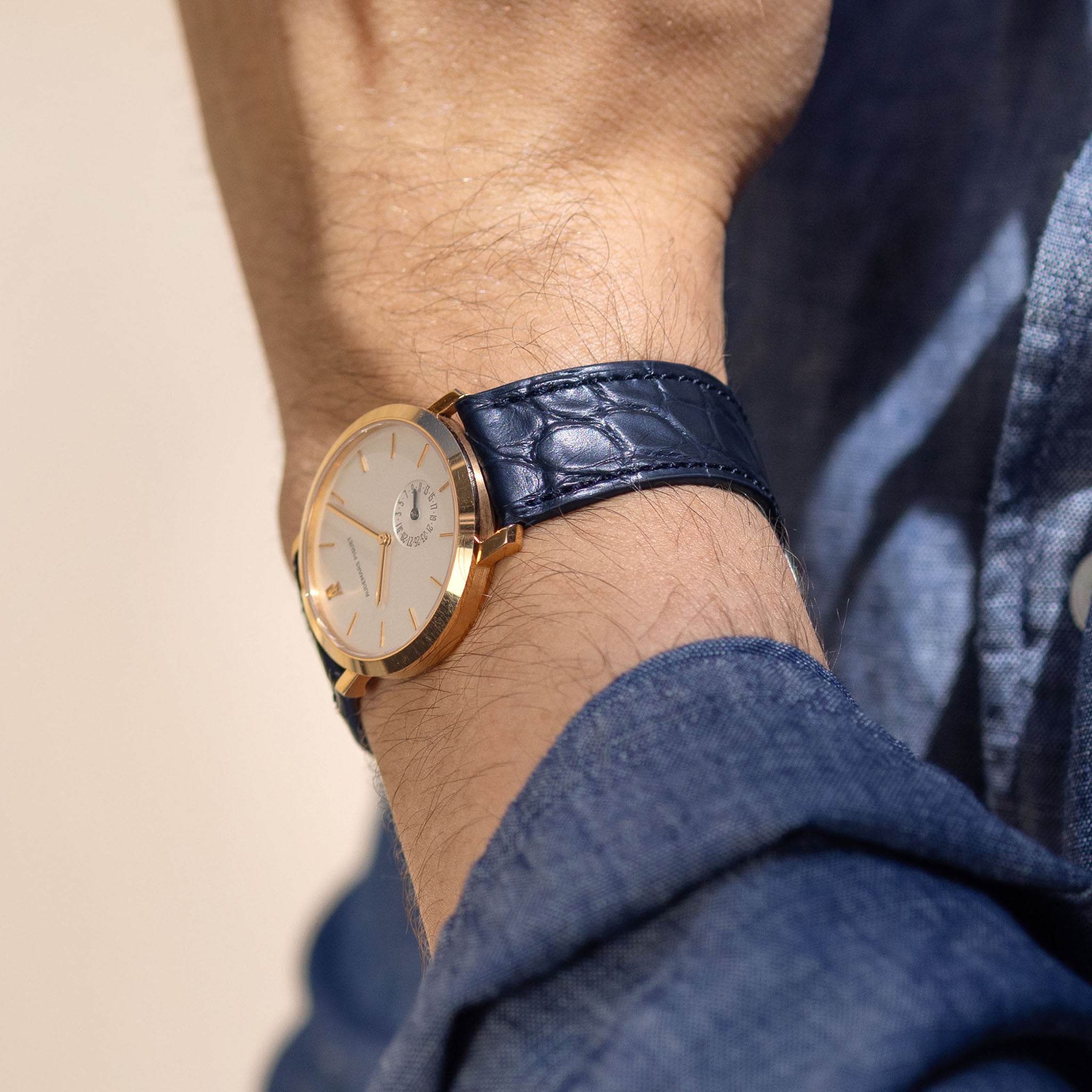 Blue Alligator Leather Watch Strap