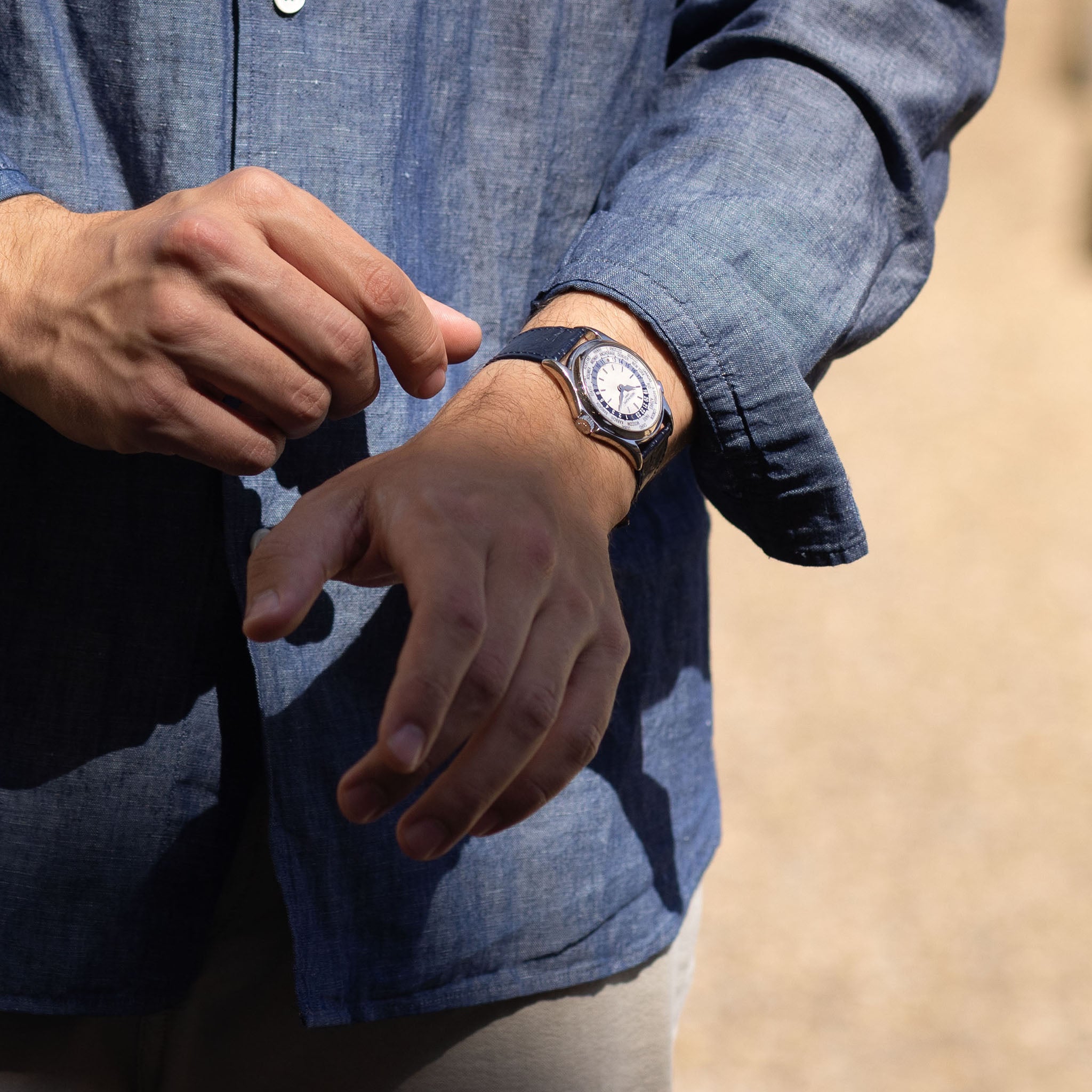 Blue Alligator Leather Watch Strap