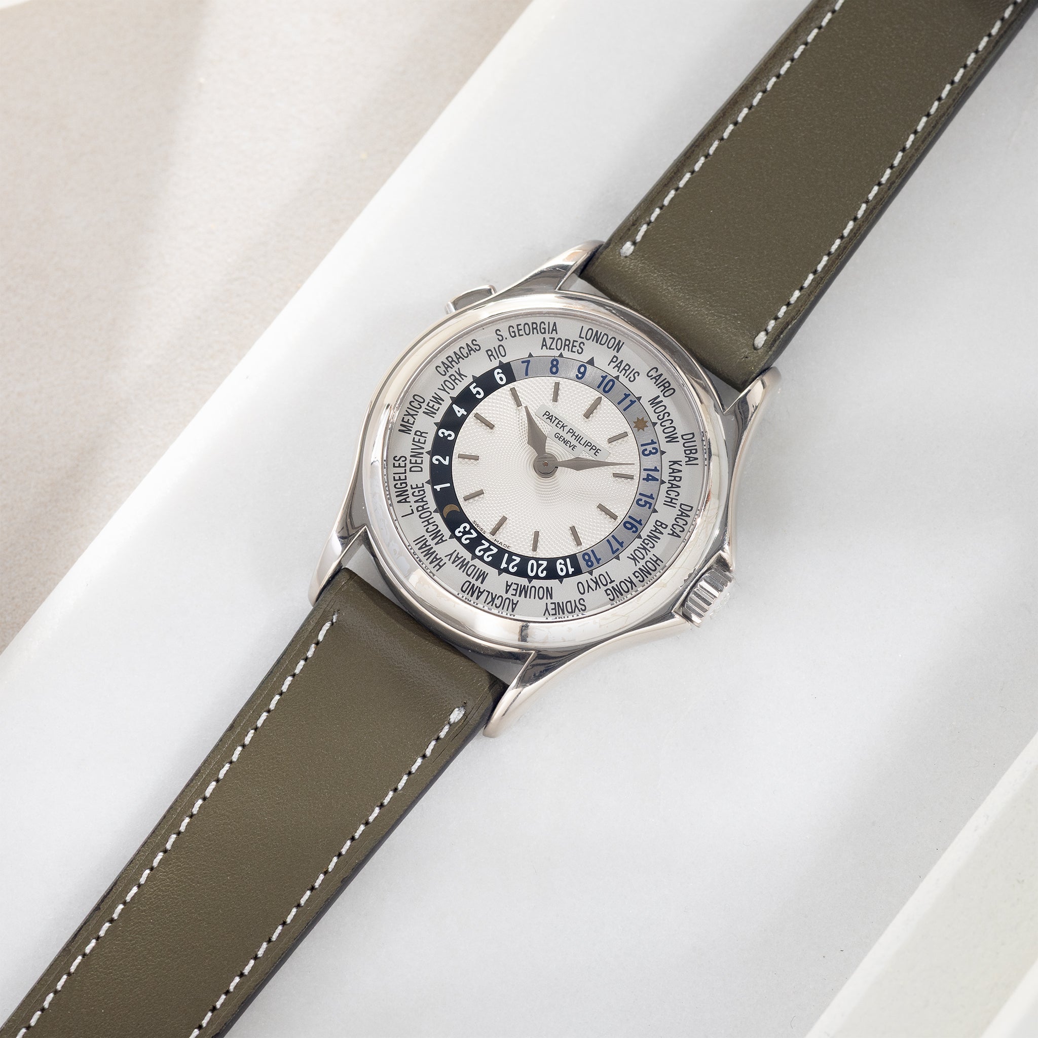 Olive Silk Calf Leather Watch Strap