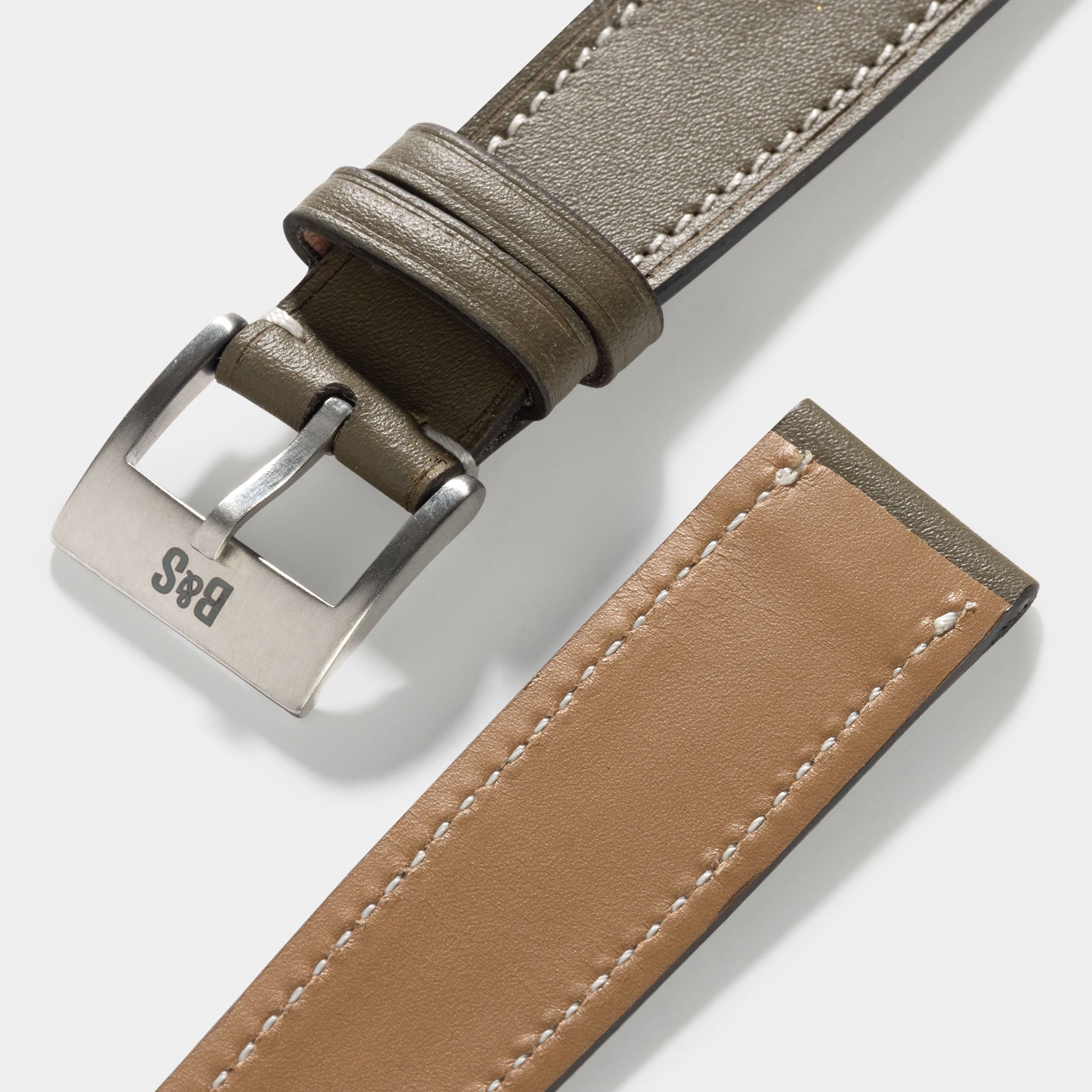 Olive Silk Calf Leather Watch Strap