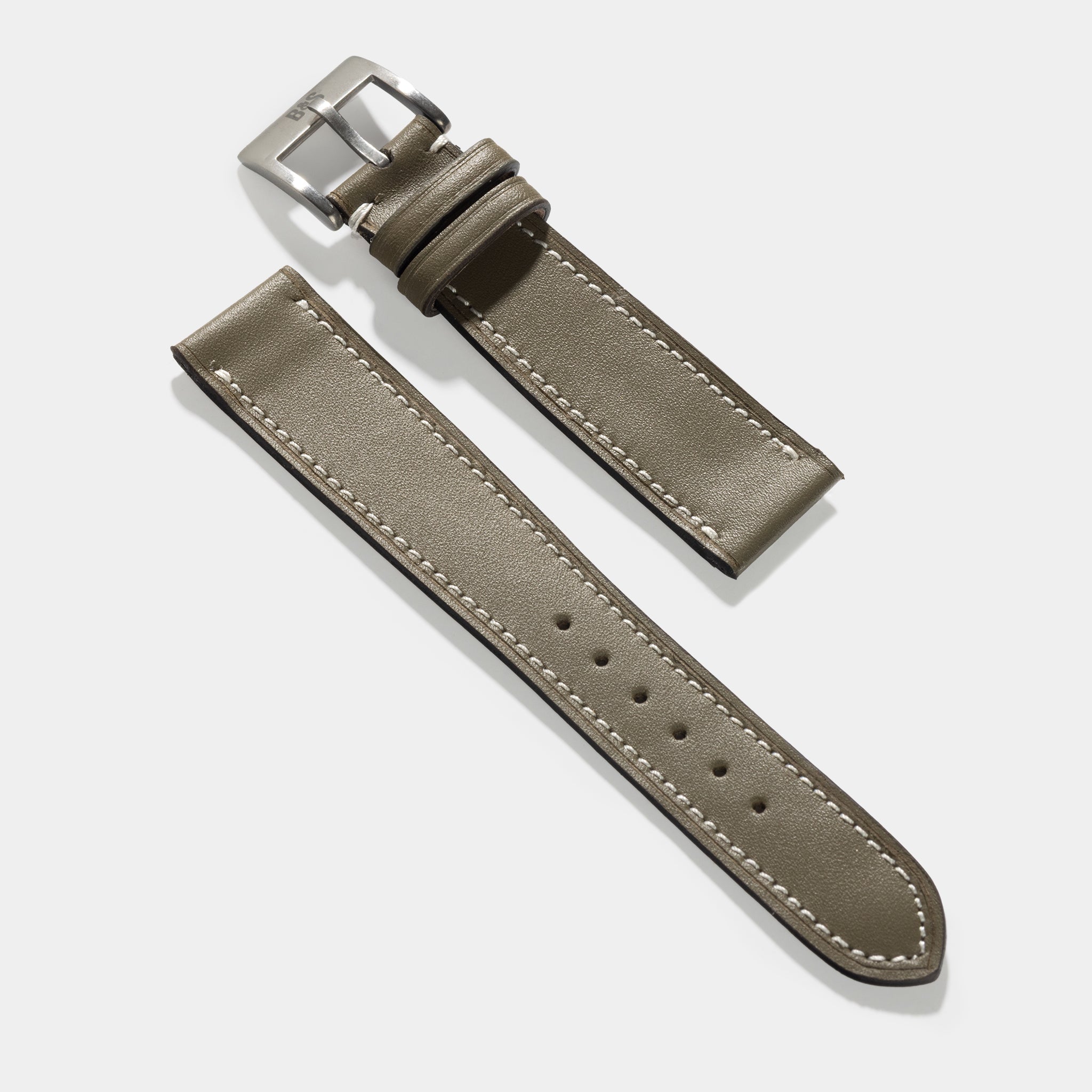 Olive Silk Calf Leather Watch Strap