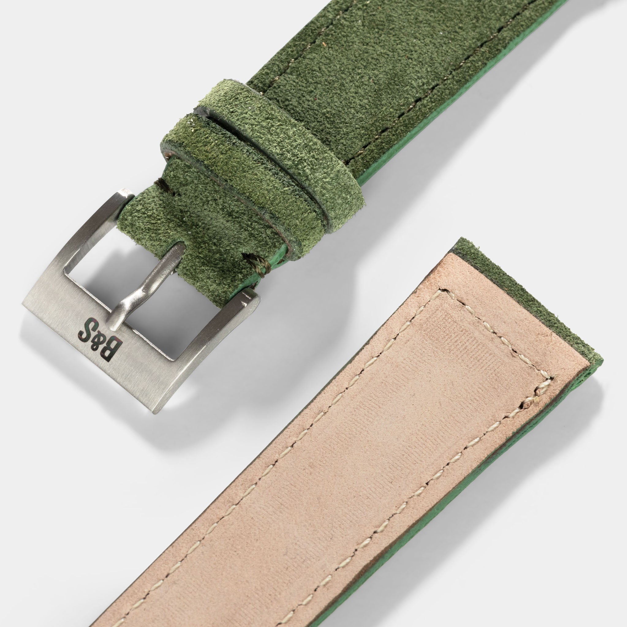 Horlogeband voor Omega Speedmaster Professional - Olive Drab Green Suede Leather