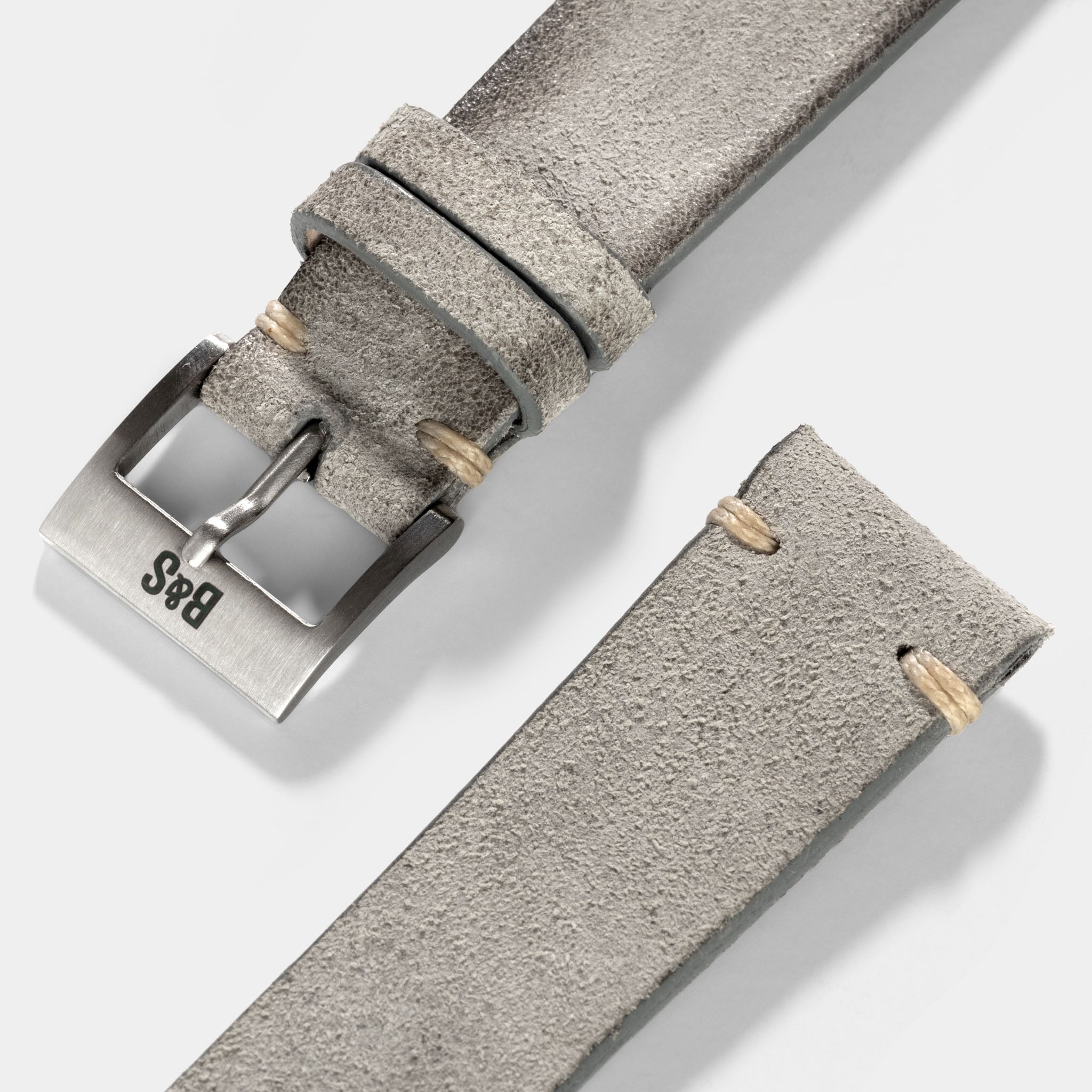 Rugged Grey Leren Horlogeband
