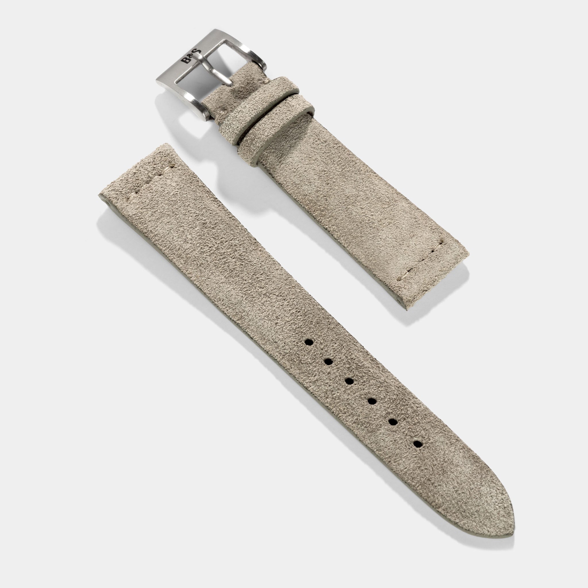 Concrete Grey Silky Suede Leren Horlogeband