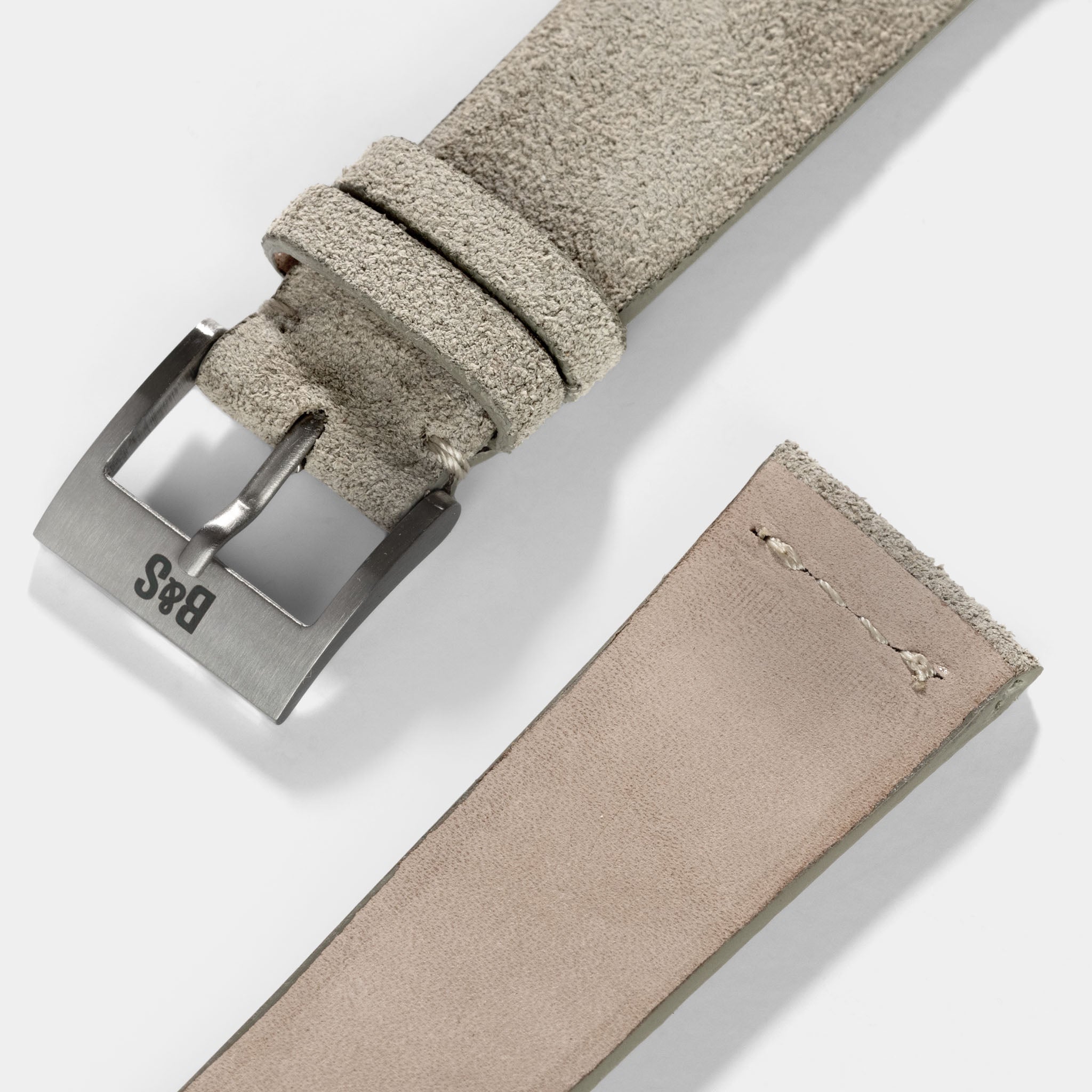 Concrete Grey Silky Suede Leren Horlogeband