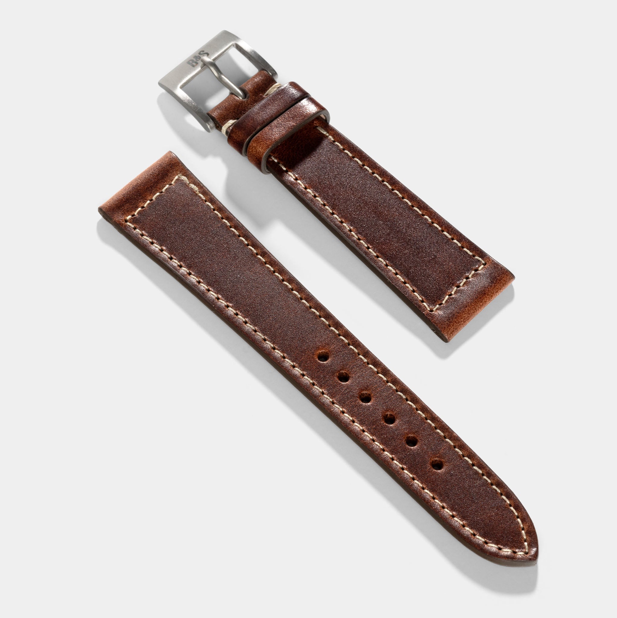 Horlogeband voor Omega Speedmaster Professional - Siena Brown Boxed Stitch