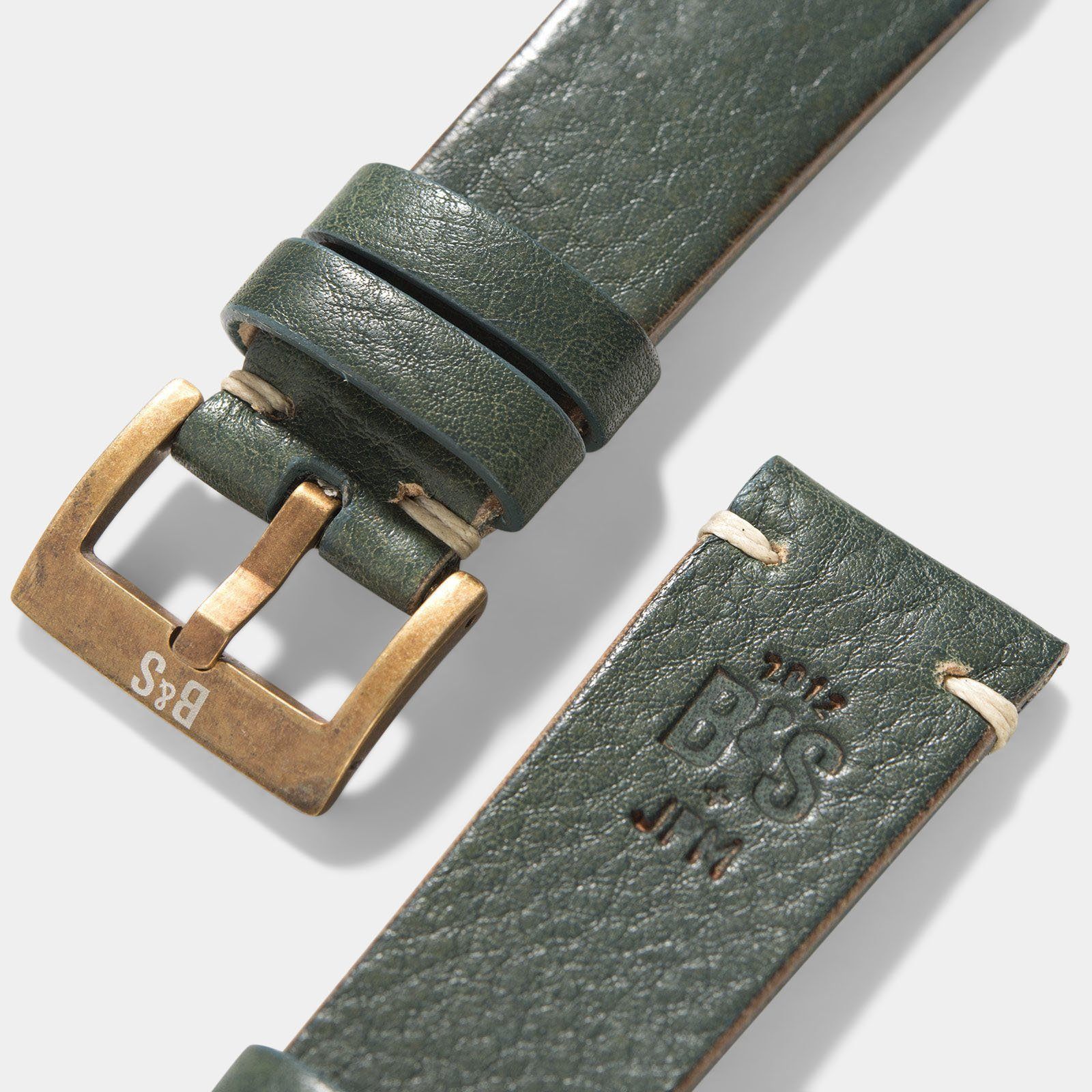 Bronze Perfect Match Vintage Green Leren Horlogeband