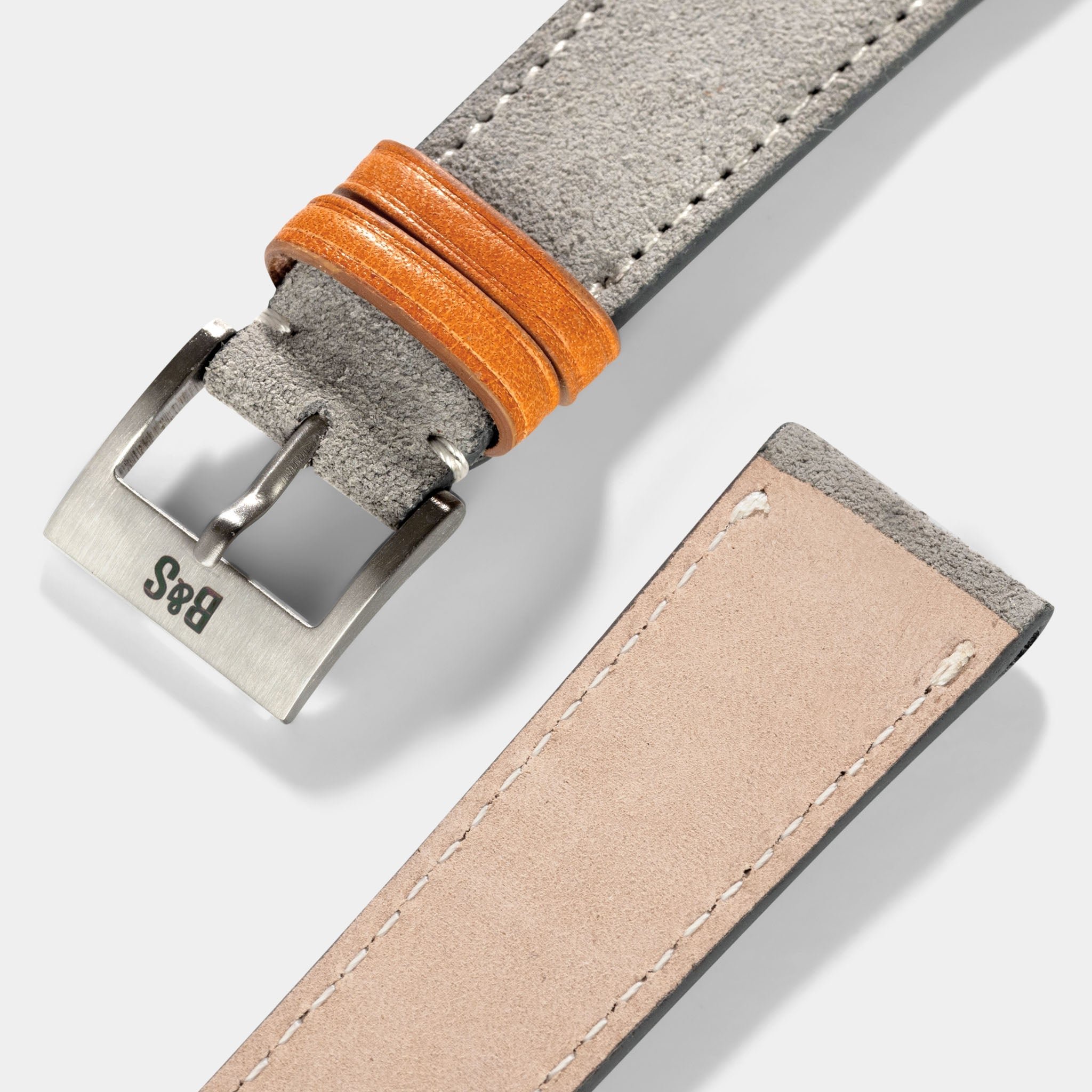 Harbor Grey Silky Suede Leather Watch Strap