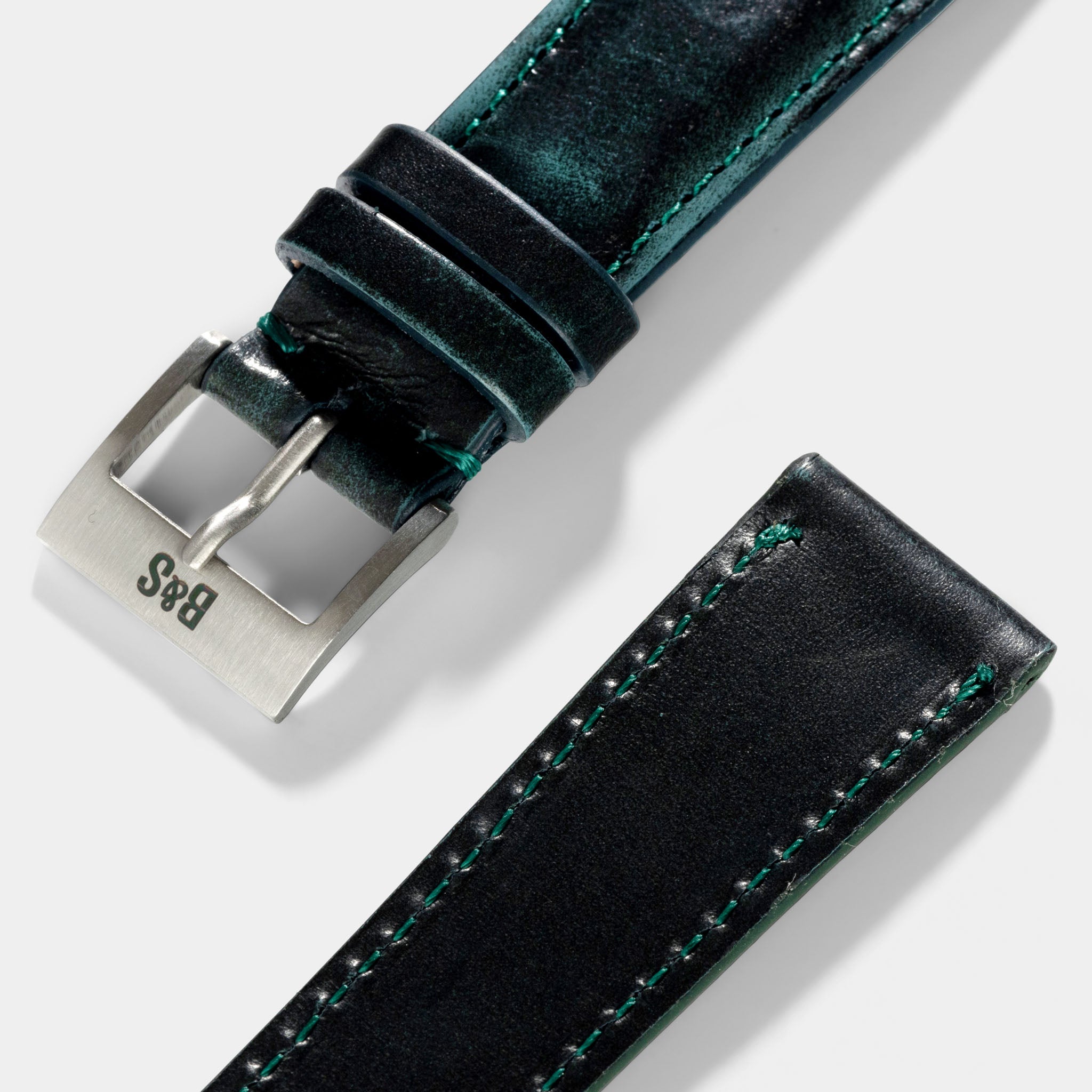 Degrade Copper Green Leather Watch Strap