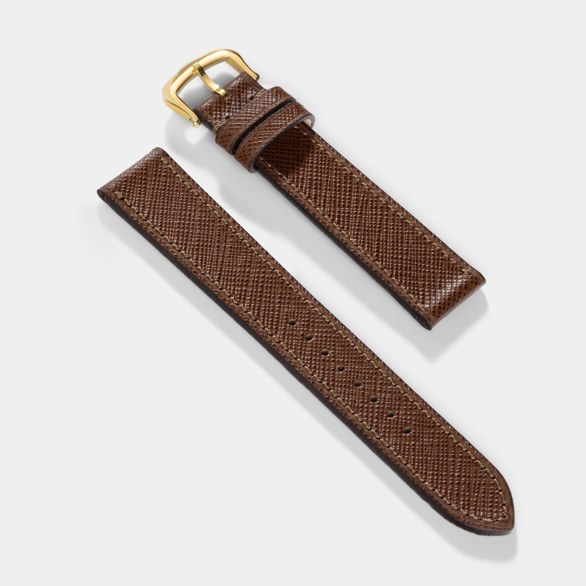 Strap for Cartier 17.5mm - Saffiano Brown Leather