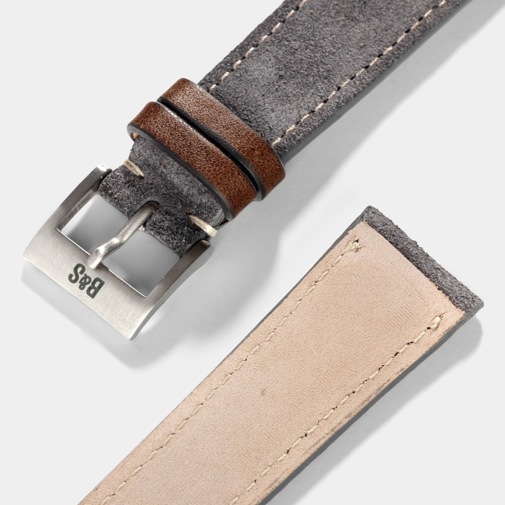 Refined Dark Grey Suede Horlogeband