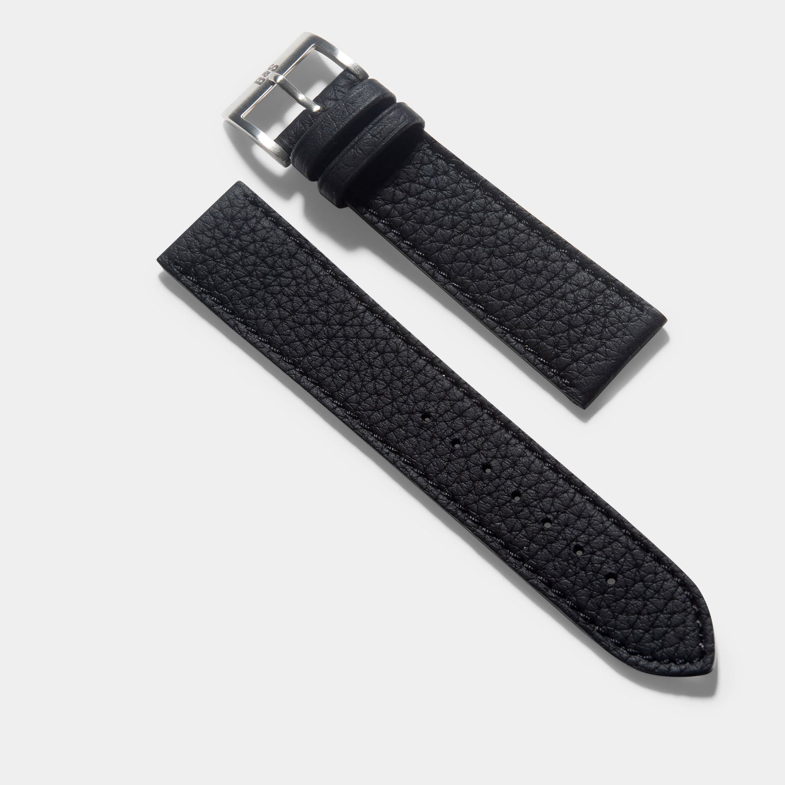 Taurillon Zwart Thin Leren Horlogeband