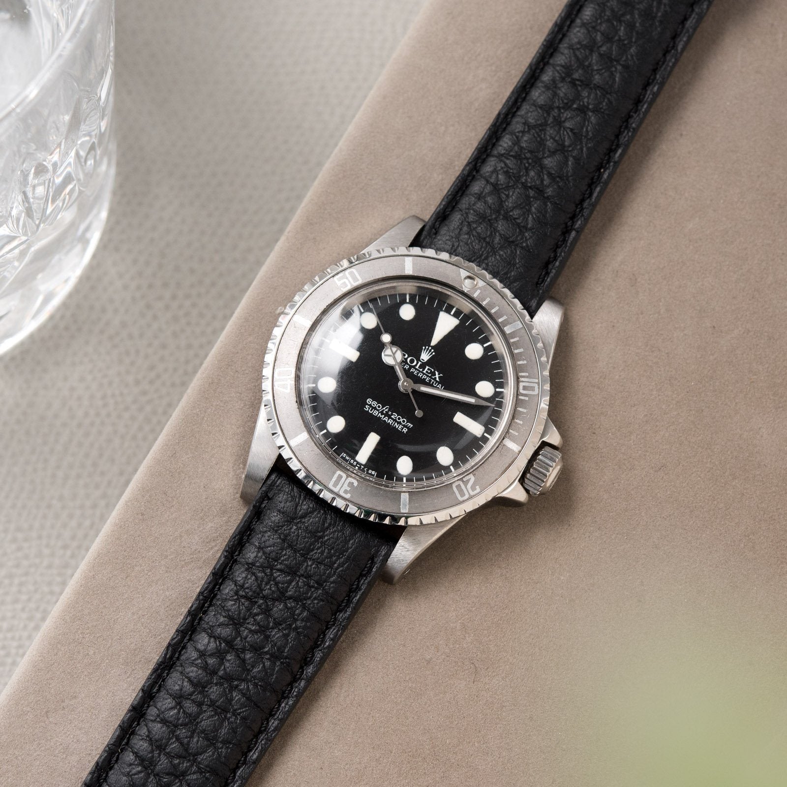 Taurillon Zwart Leren Horlogeband