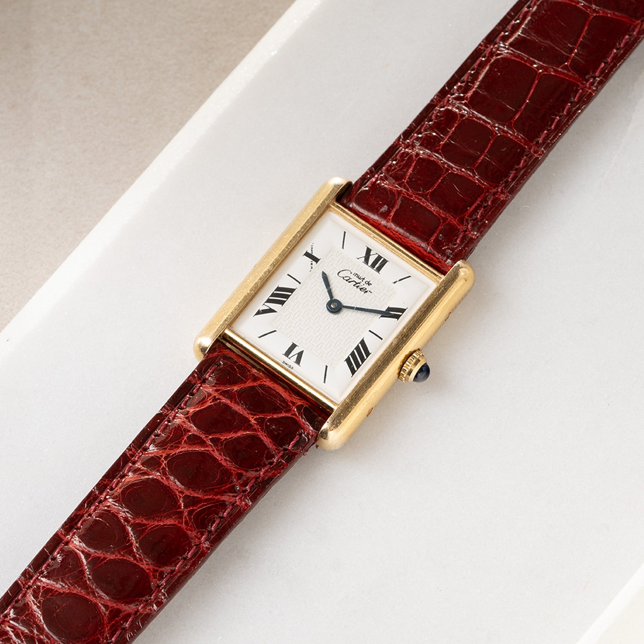 Horlogeband voor Cartier 17.5 mm - The Cherry Alligator