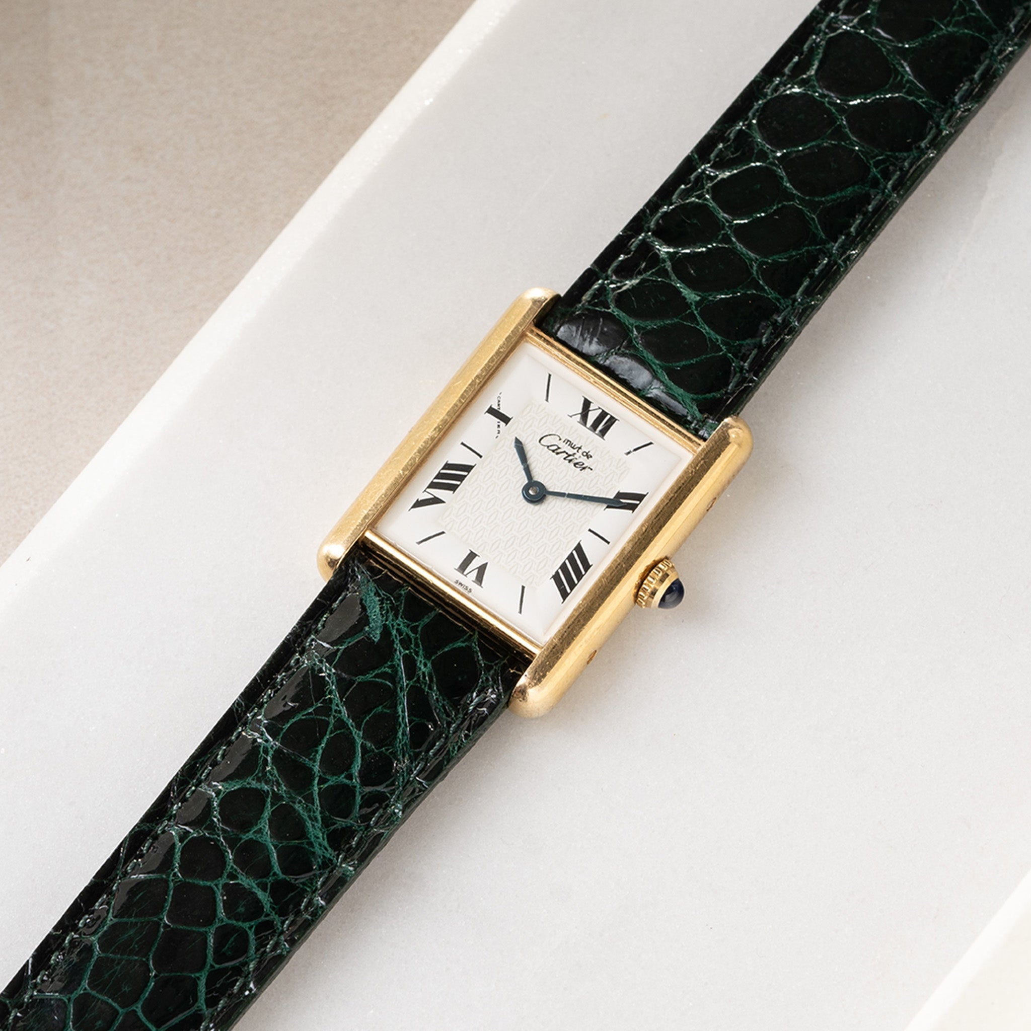 Horlogeband voor Cartier 17.5 mm - The Green Alligator