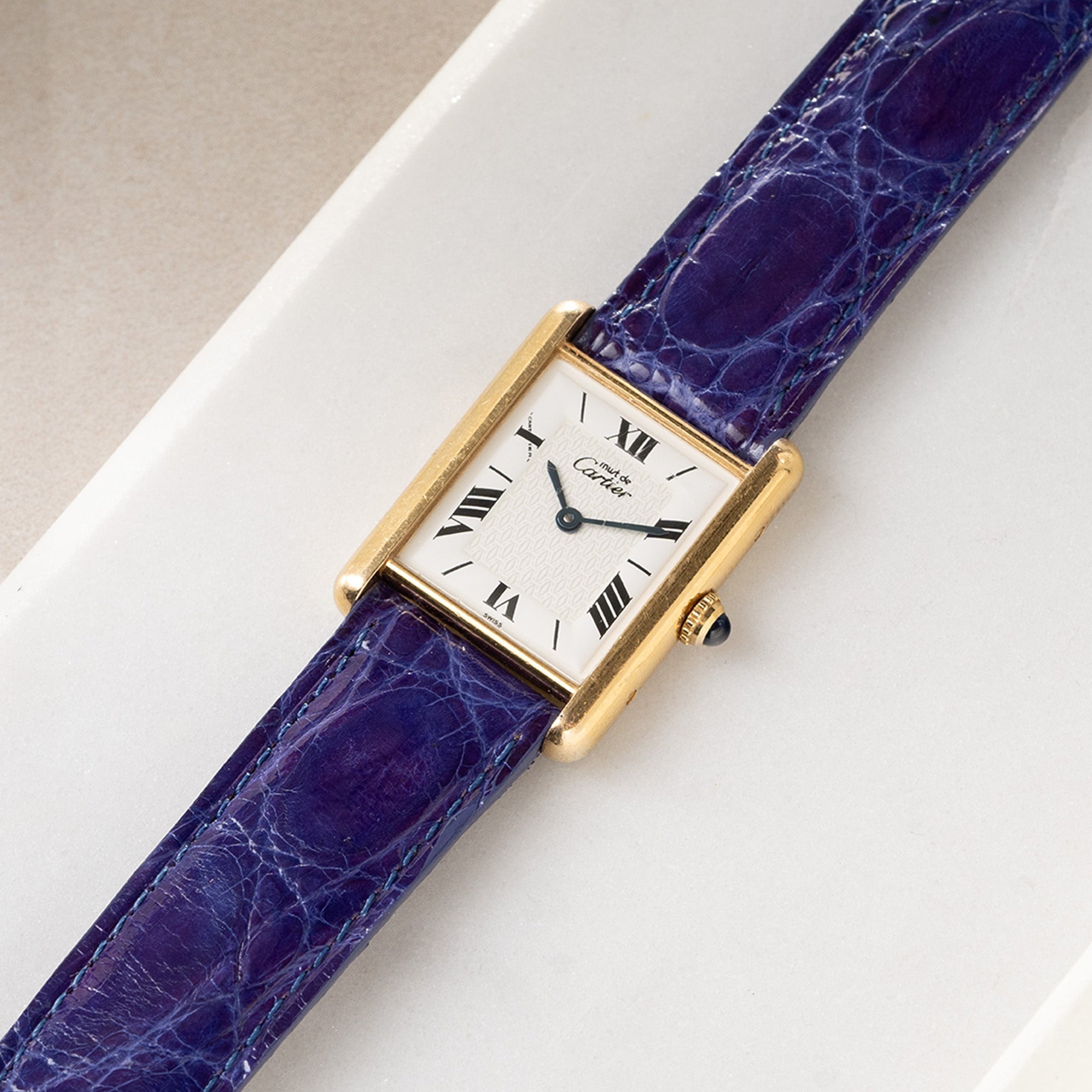 Horlogeband voor Cartier 17.5 mm - The Purple Alligator