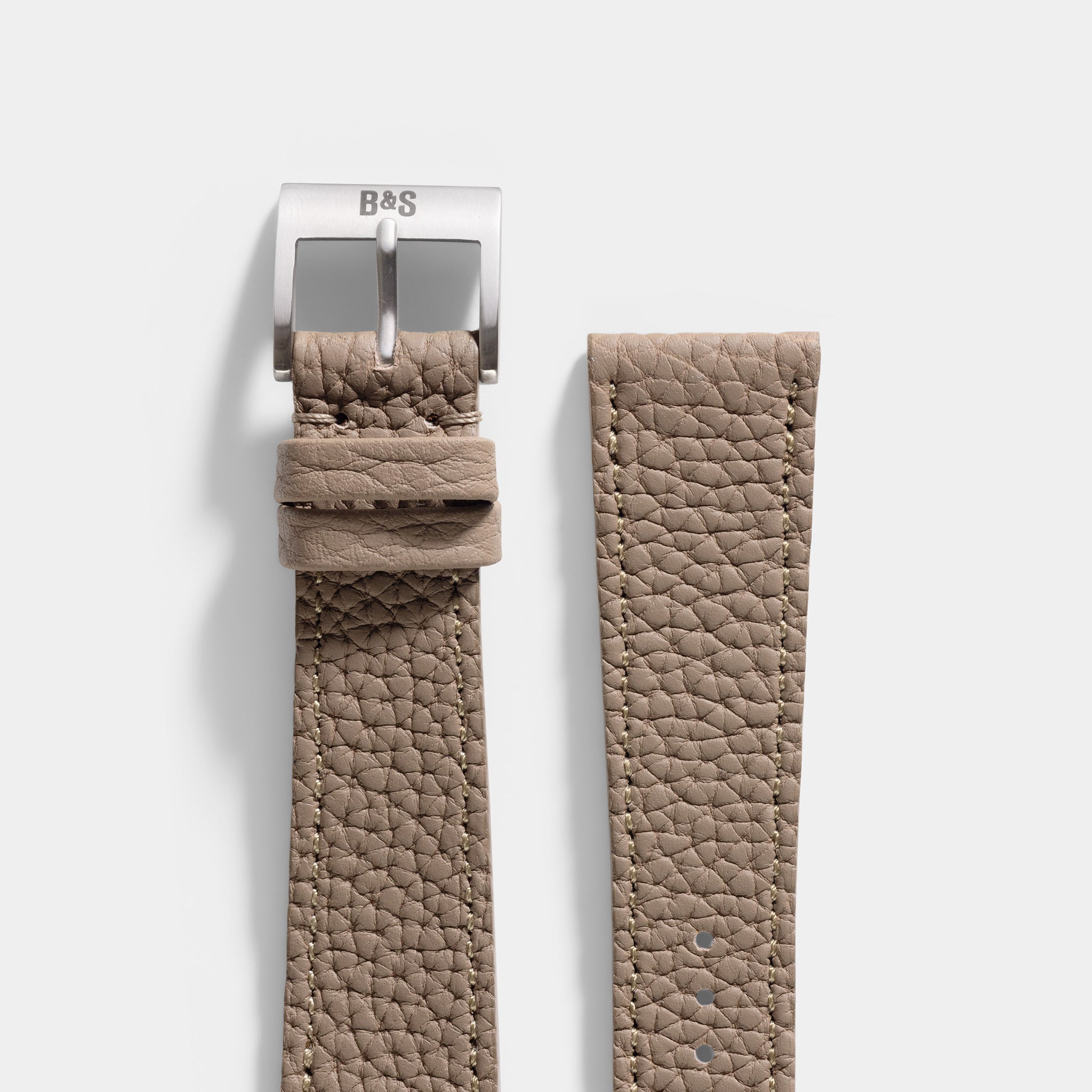 Togo Taupe Grey Tonal Leren Horlogeband