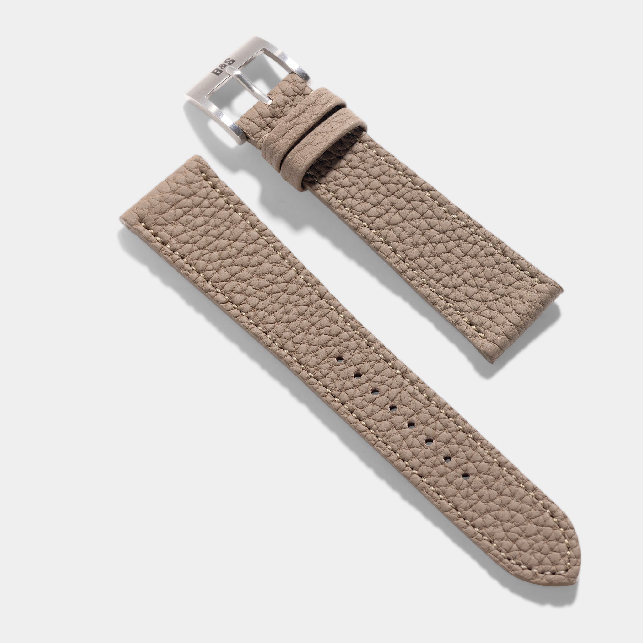 Togo Taupe Grey Tonal Leren Horlogeband