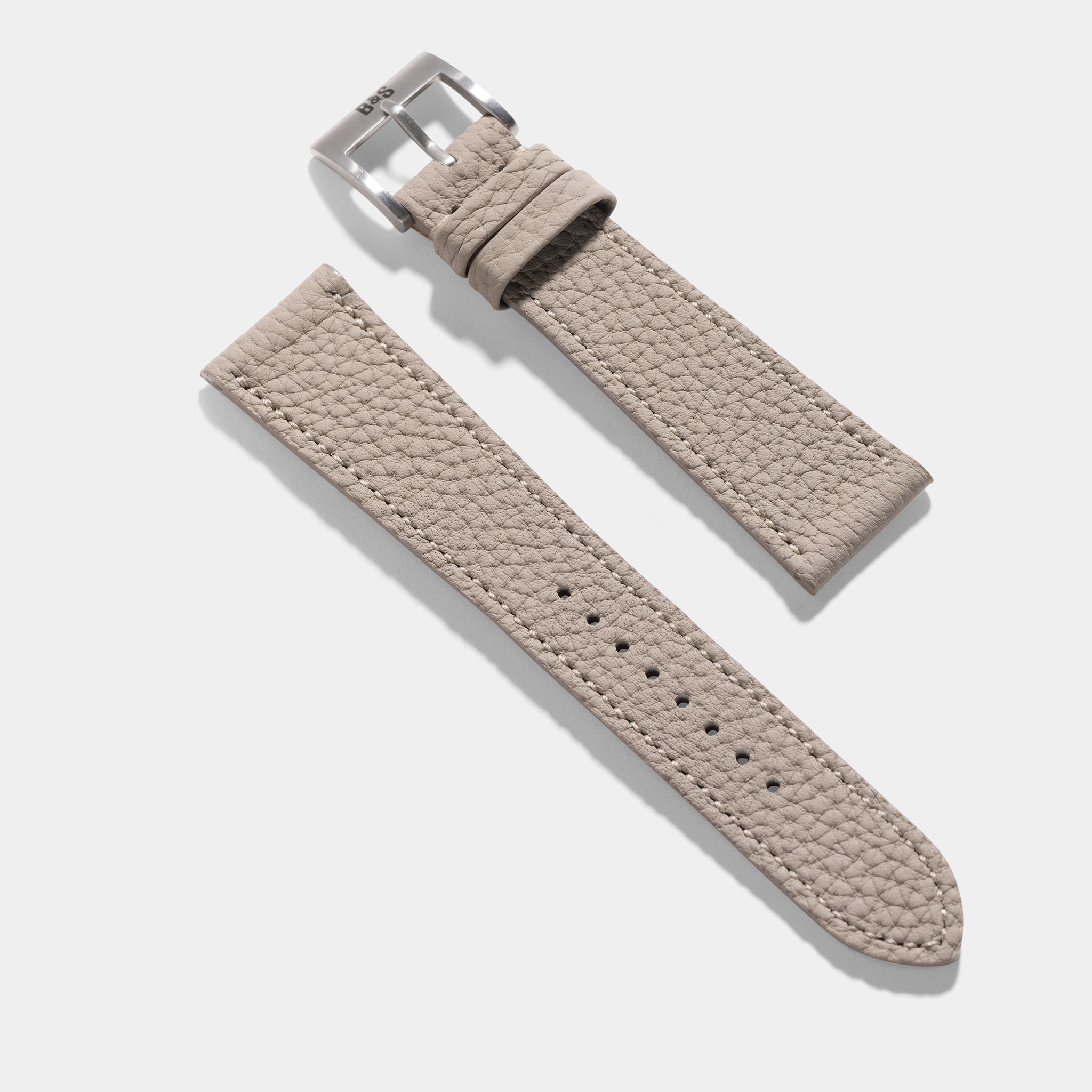 Togo Light Grey Tonal Leren Horlogeband