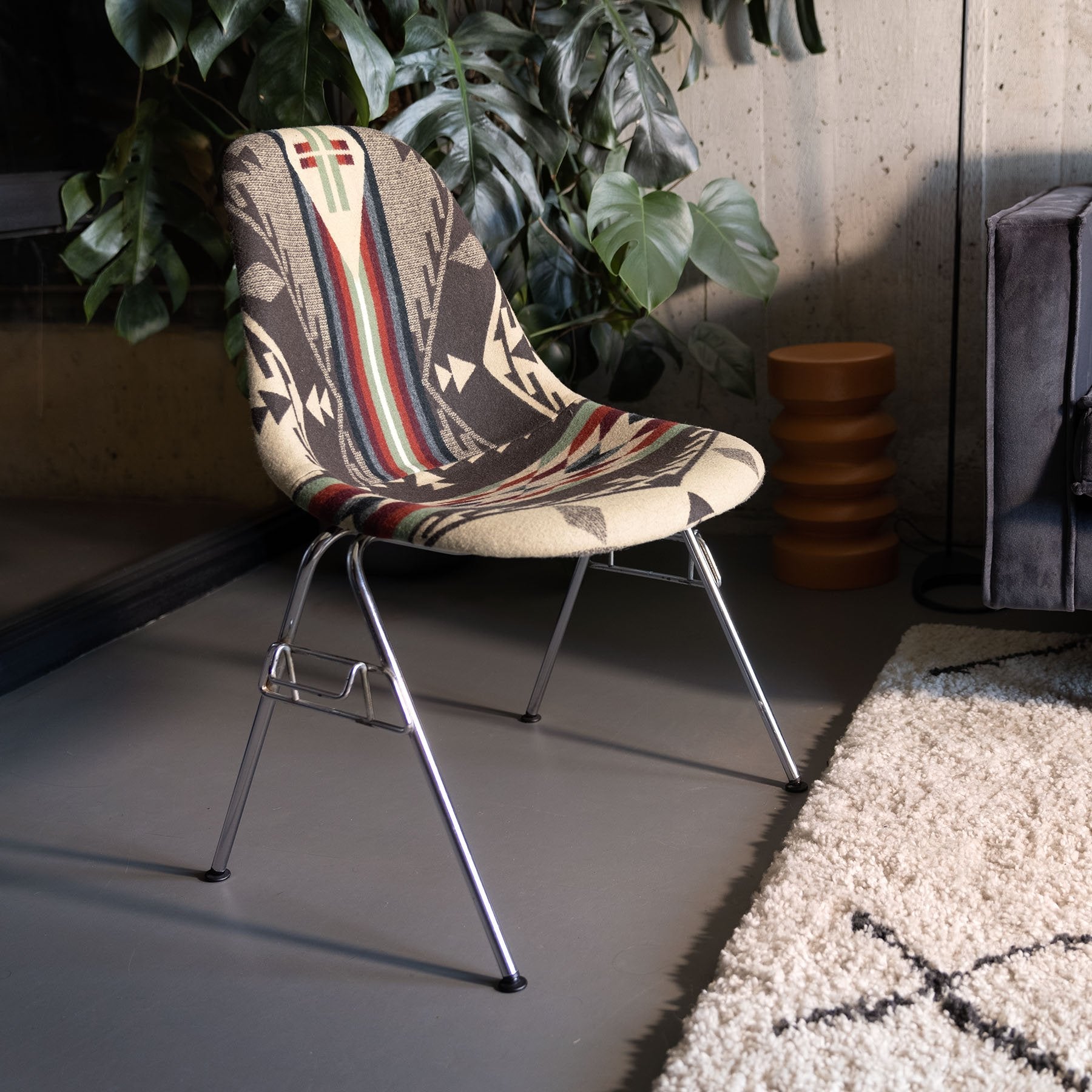 1970s Unique Pendleton Eames Side Chair Earth