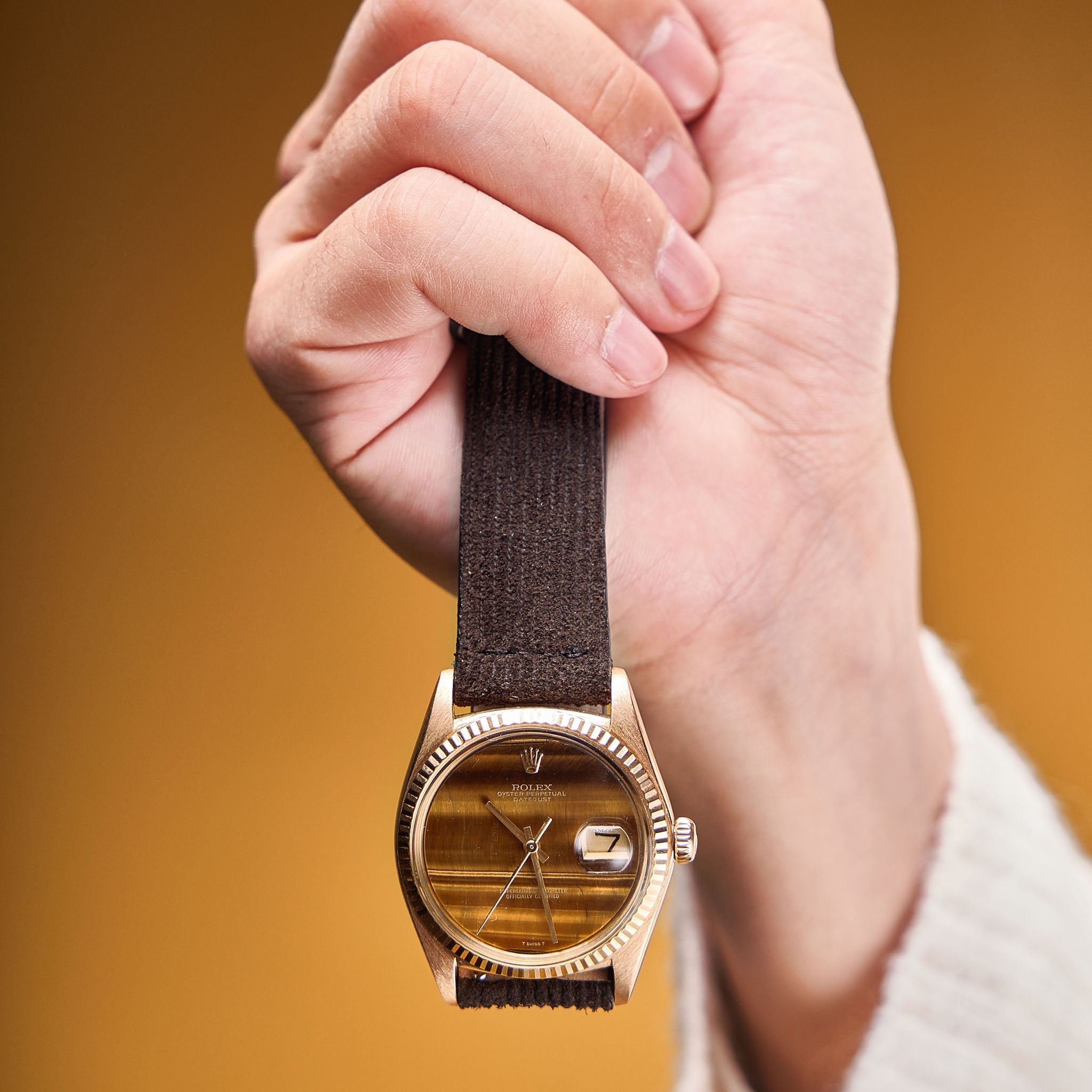 Velvet Style Brown Suede Leren Horlogeband