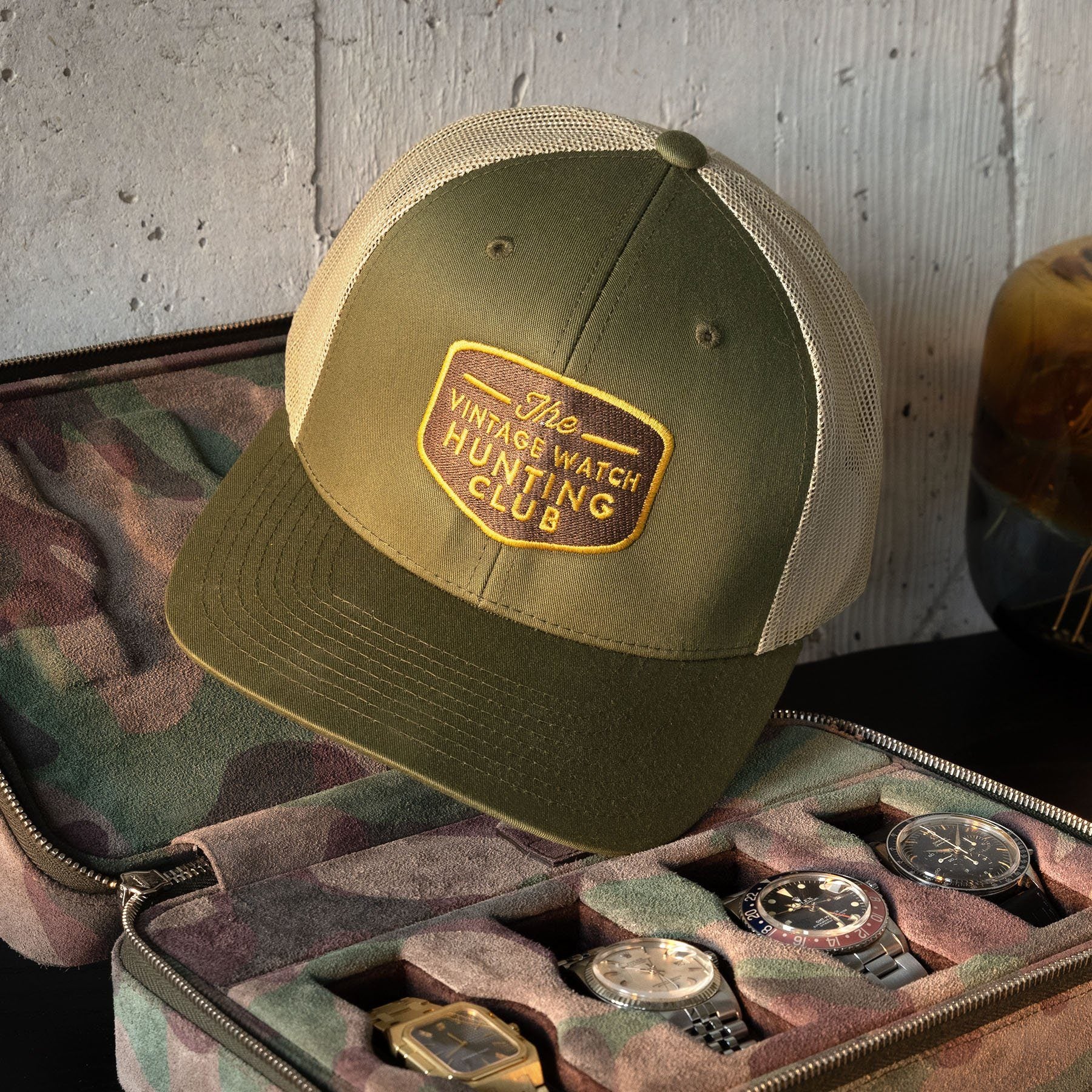 The Vintage Watch Hunting Club Green Ballcap