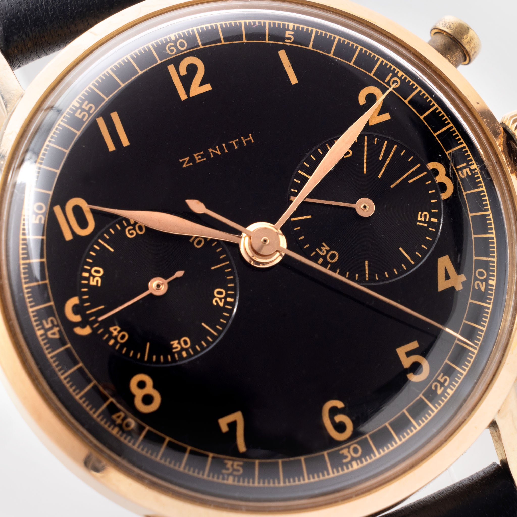Zenith Chronograph 18k Pink Gold with Military provenance