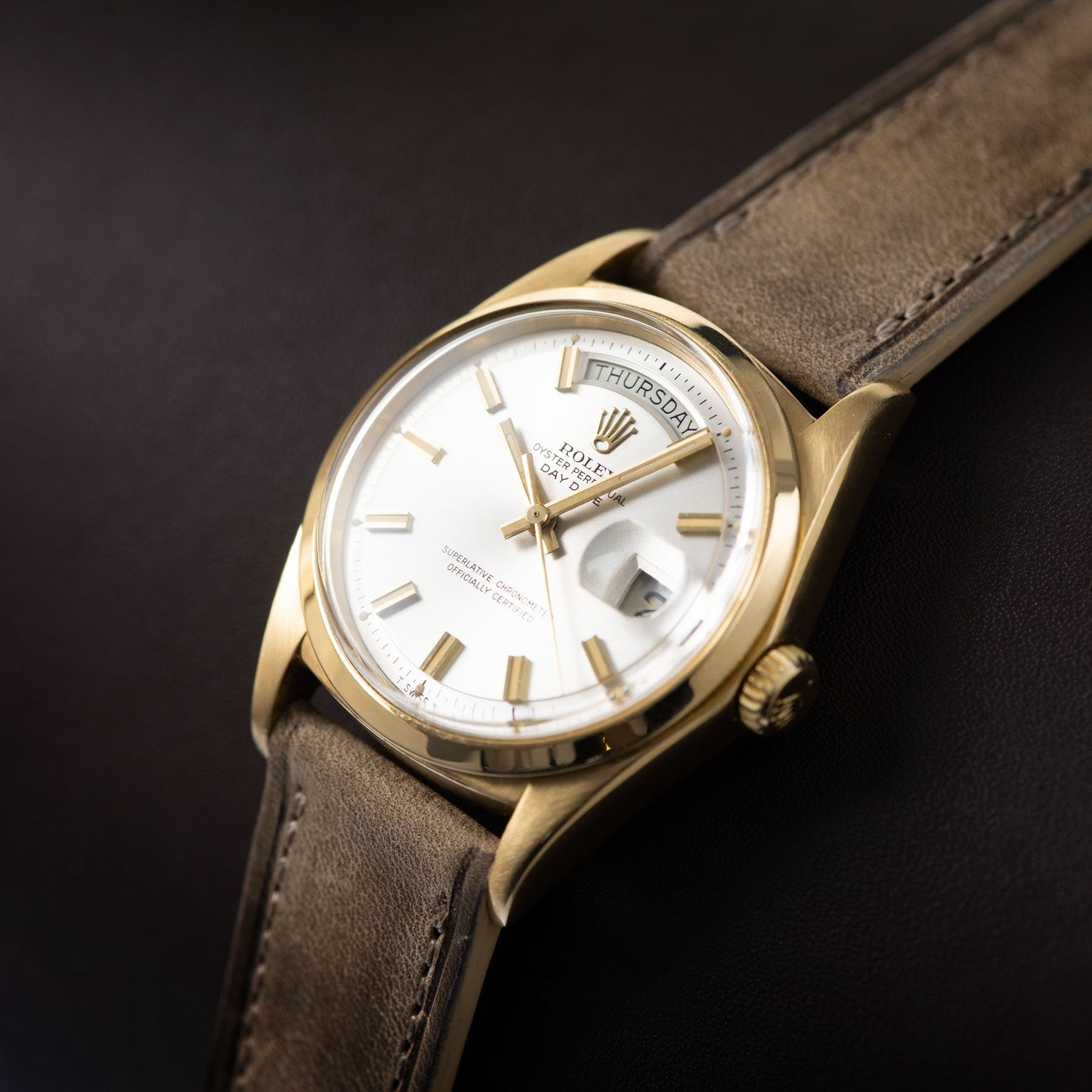 Rolex Day-Date Yellow Gold Wide Boy Dial 1802