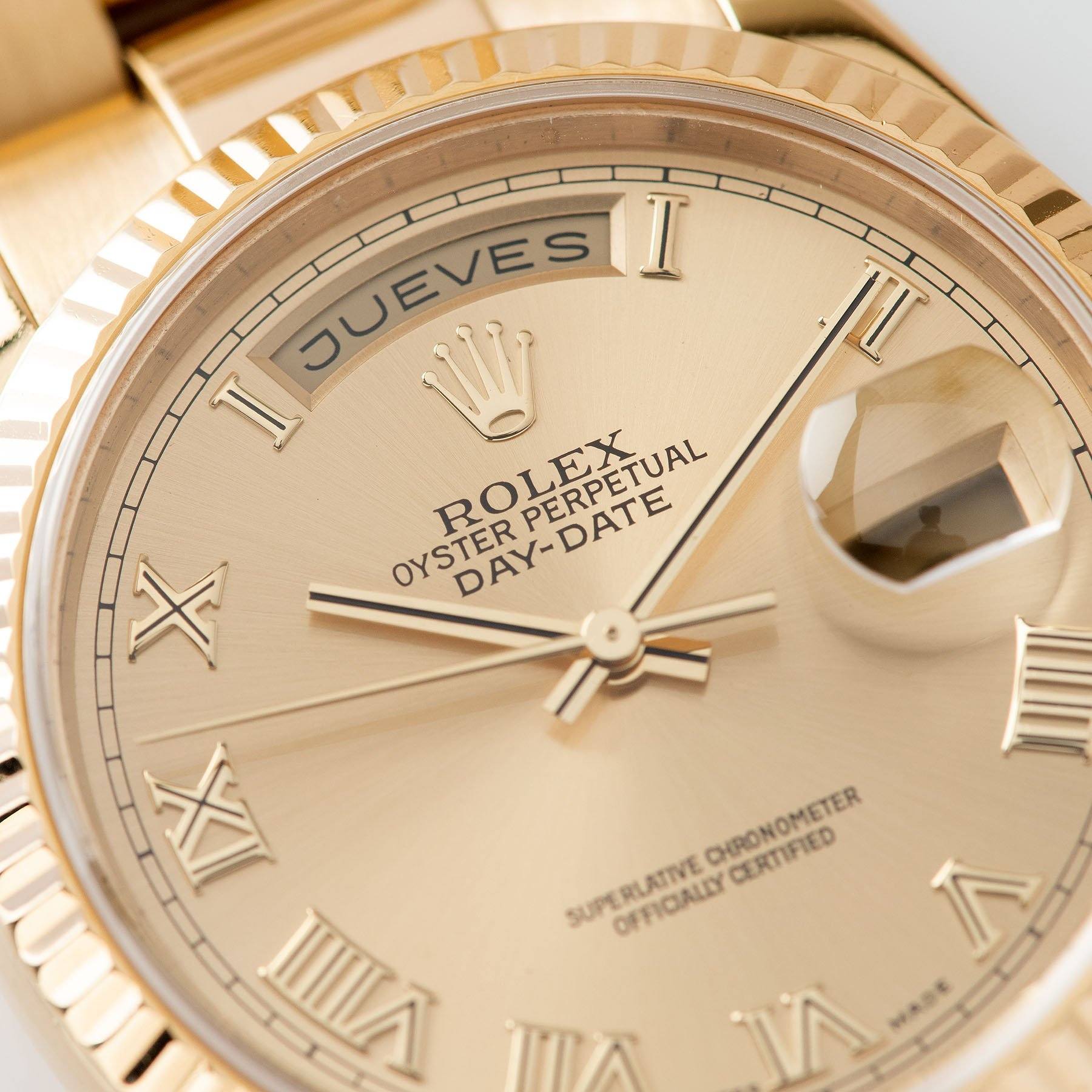 Rolex Day-Date Champagne Roman Dial 118238