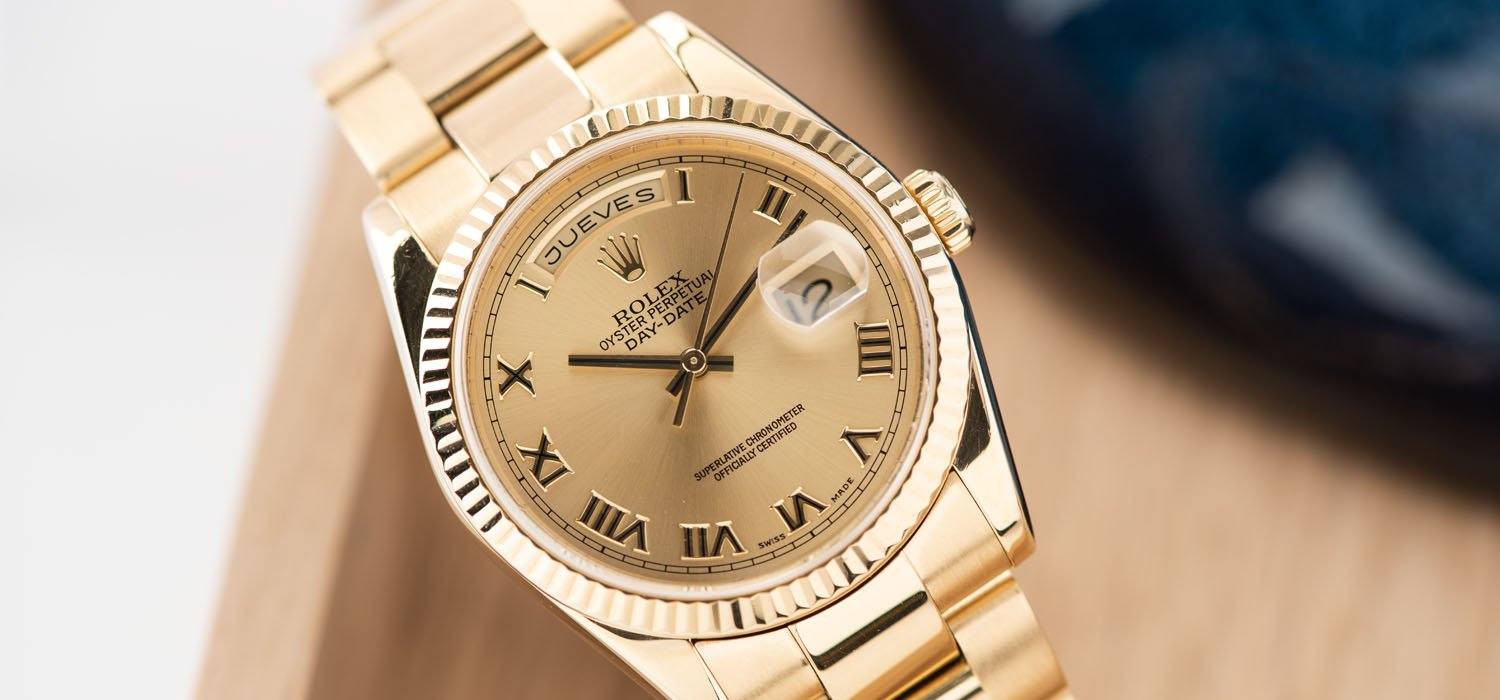 Rolex Day-Date Champagne Roman Dial 118238