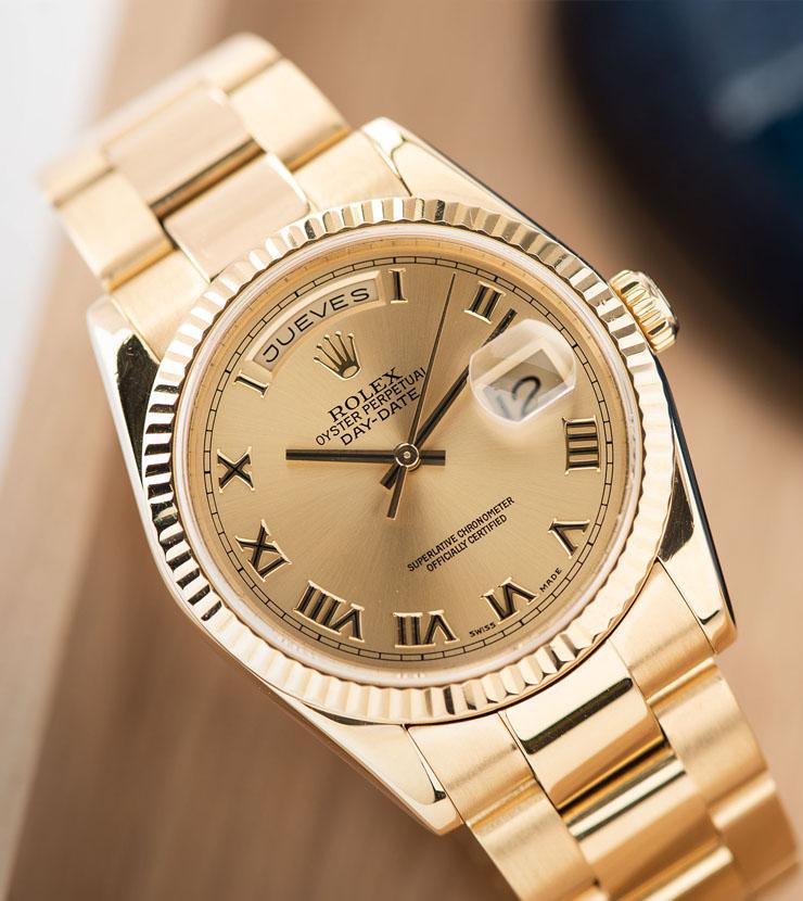 Rolex Day-Date Champagne Roman Dial 118238