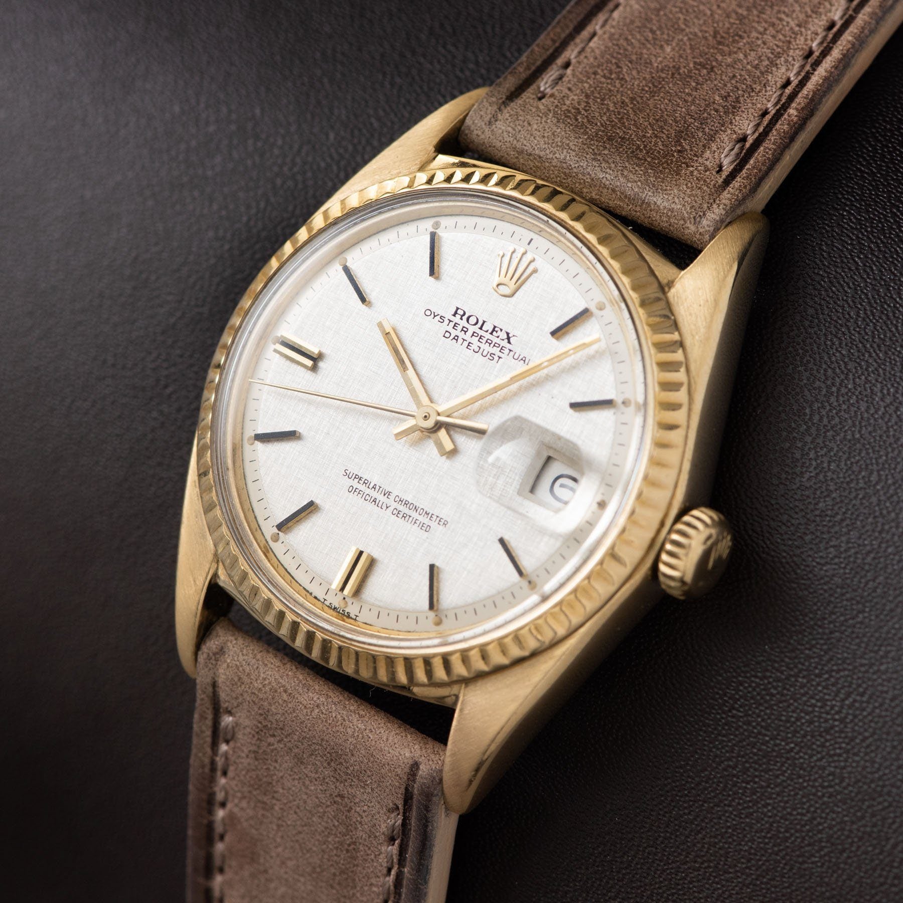 Rolex Datejust Yellow Gold 1601 Linen Dial